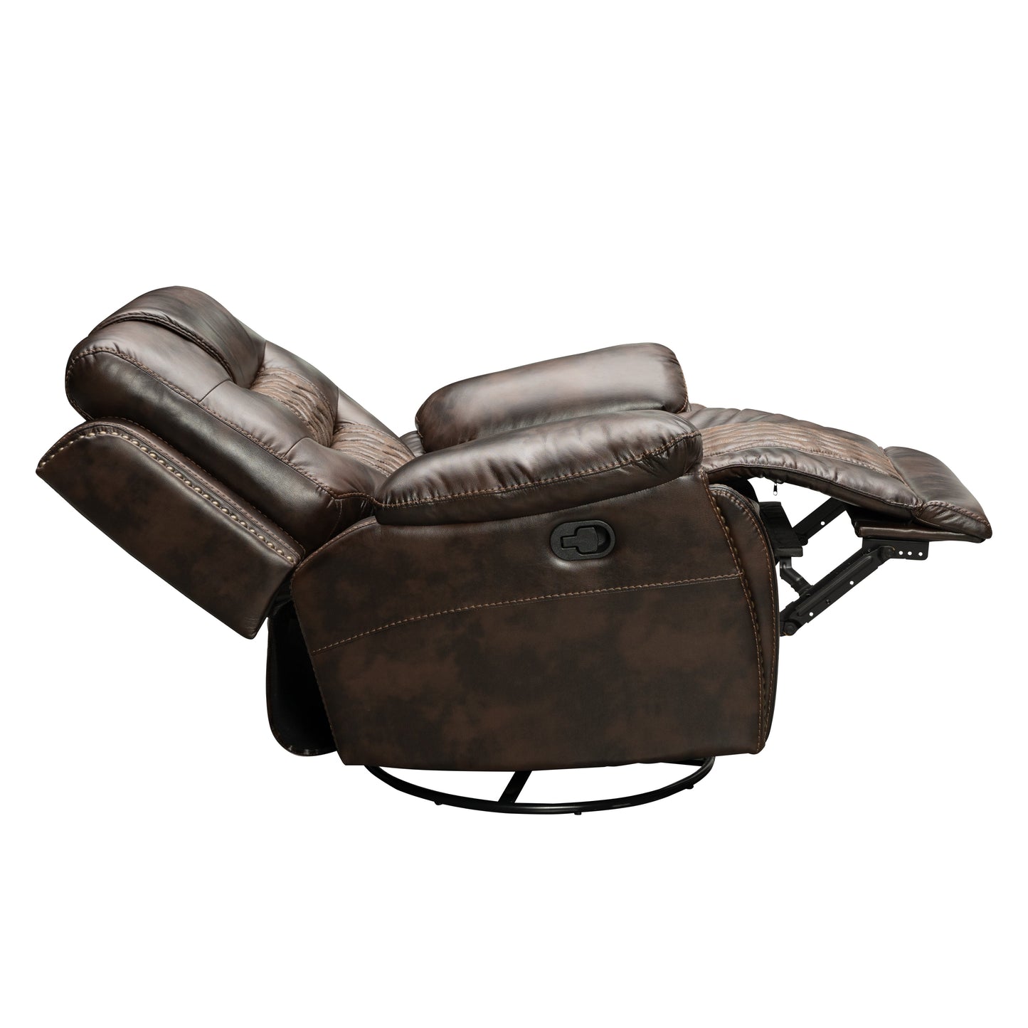 Kovel Faux Leather Reclining Living Room Collection with USB Port, Brown