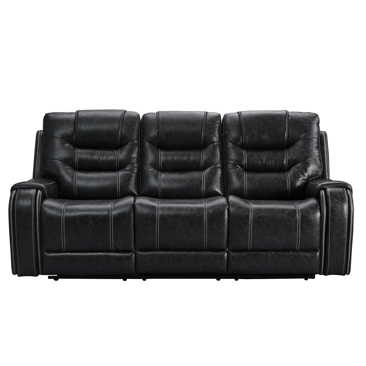 Rowena Contemporary Faux Leather Reclining Living Room Collection, Smoke