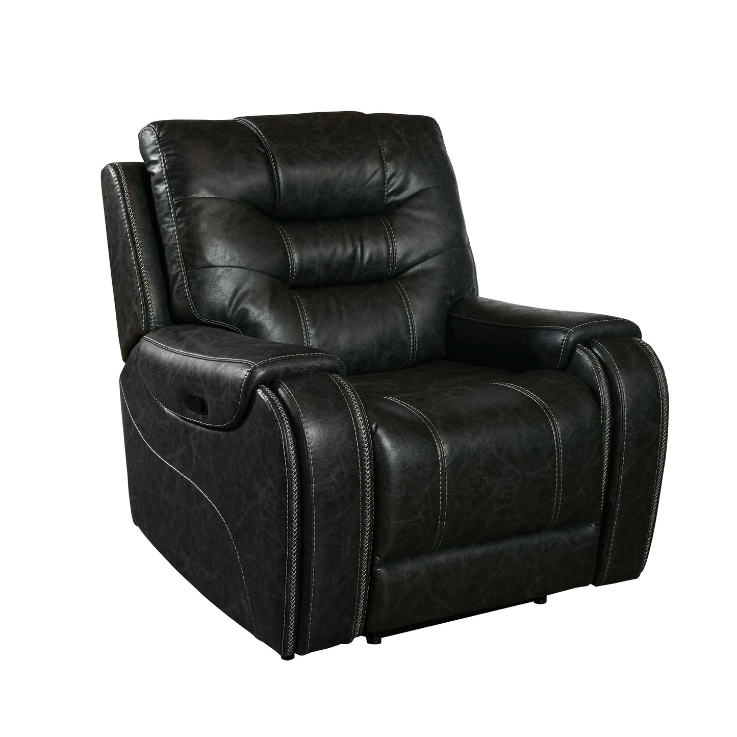 Rowena Contemporary Faux Leather Reclining Living Room Collection, Smoke