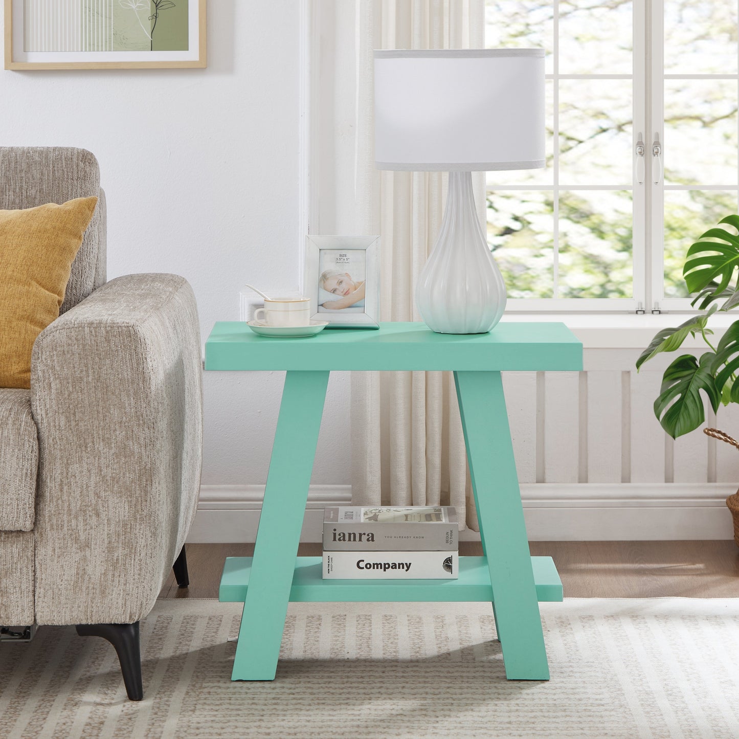 Roundhill Furniture Athens Contemporary Wood Shelf Side Table