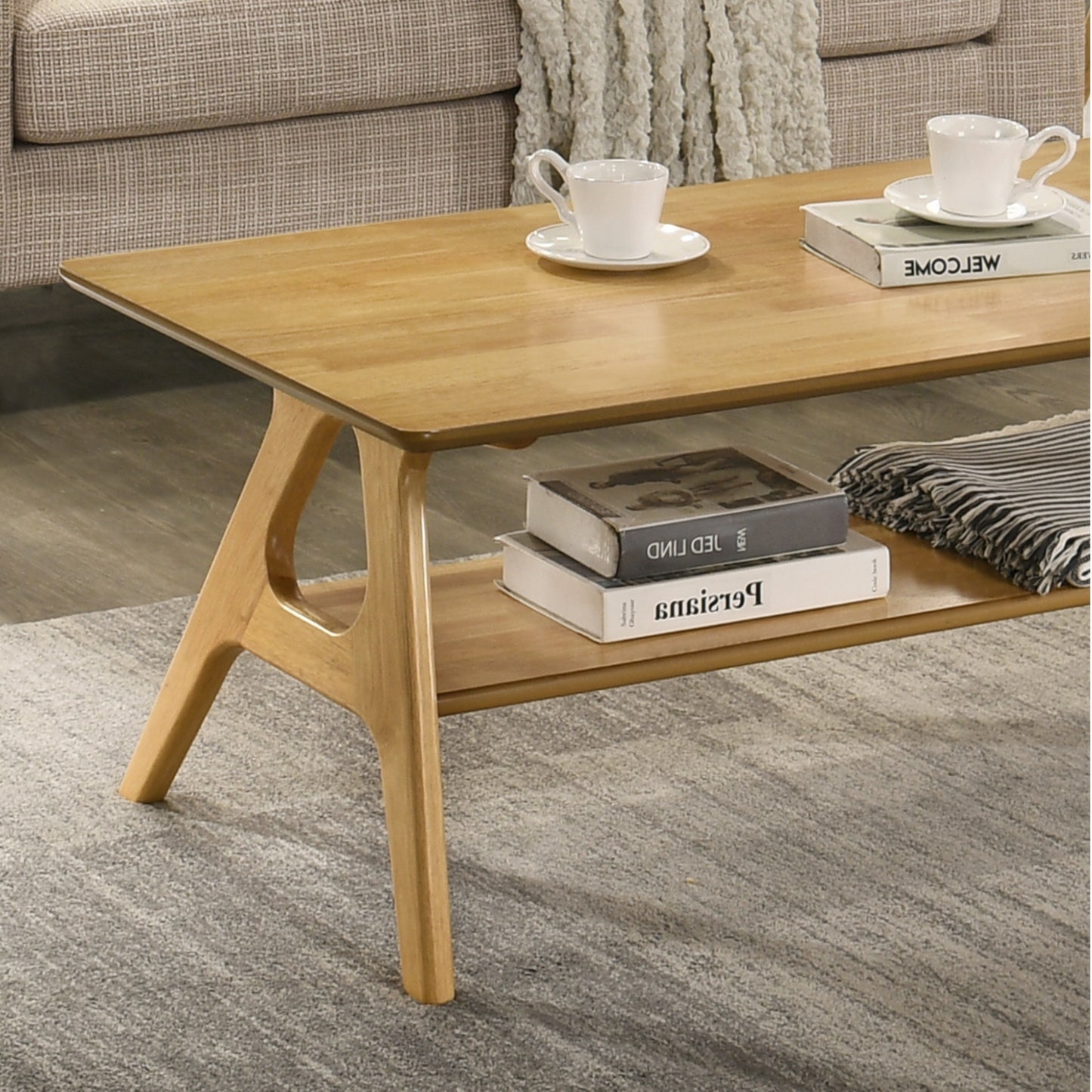 Roundhill Furniture Arona 3-Piece Coffee Table Set, Coffee Table and Two End Tables