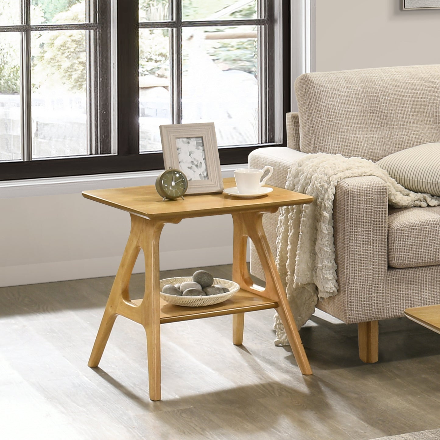 Roundhill Furniture Arona 3-Piece Coffee Table Set, Coffee Table and Two End Tables
