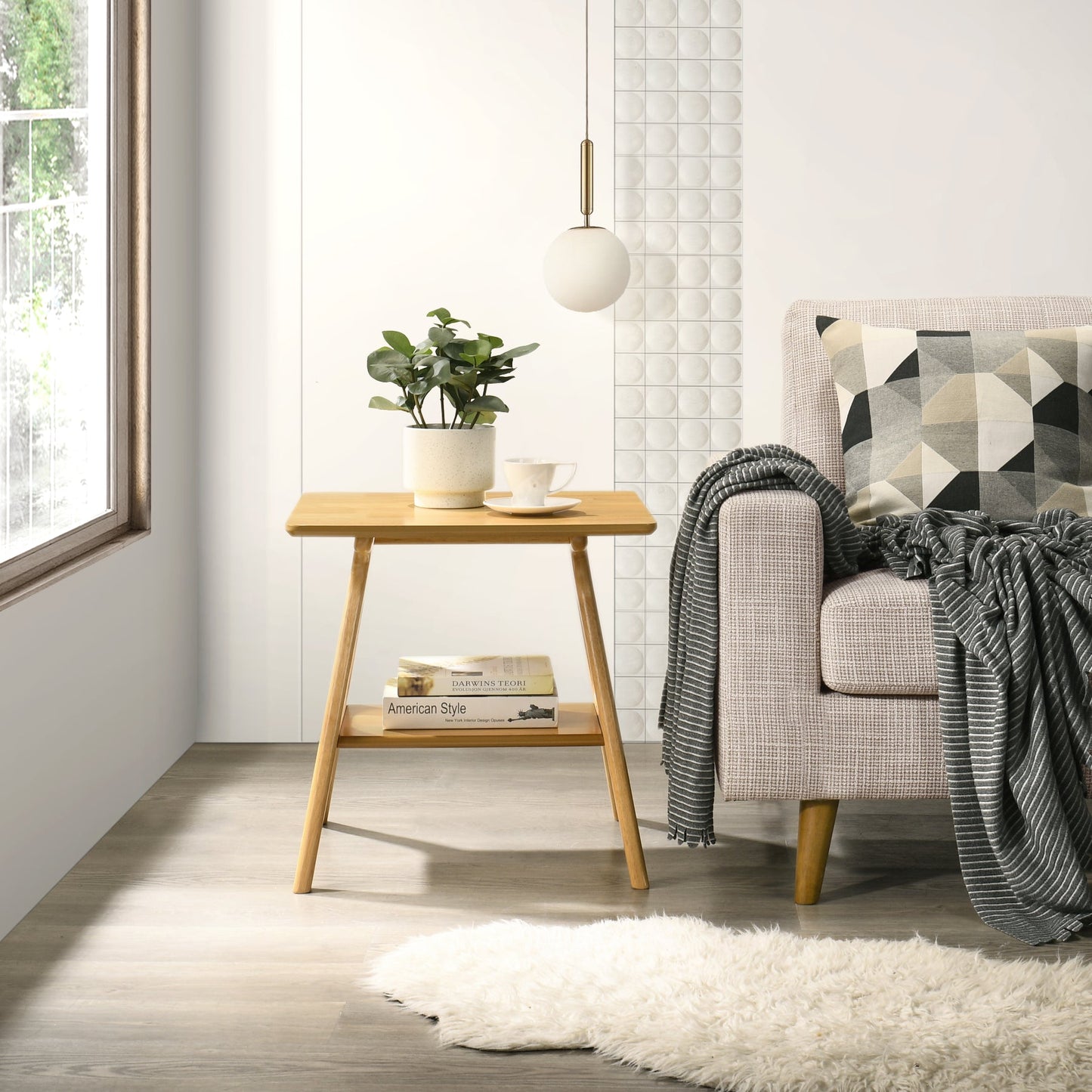 Roundhill Furniture Arona 3-Piece Coffee Table Set, Coffee Table and Two End Tables