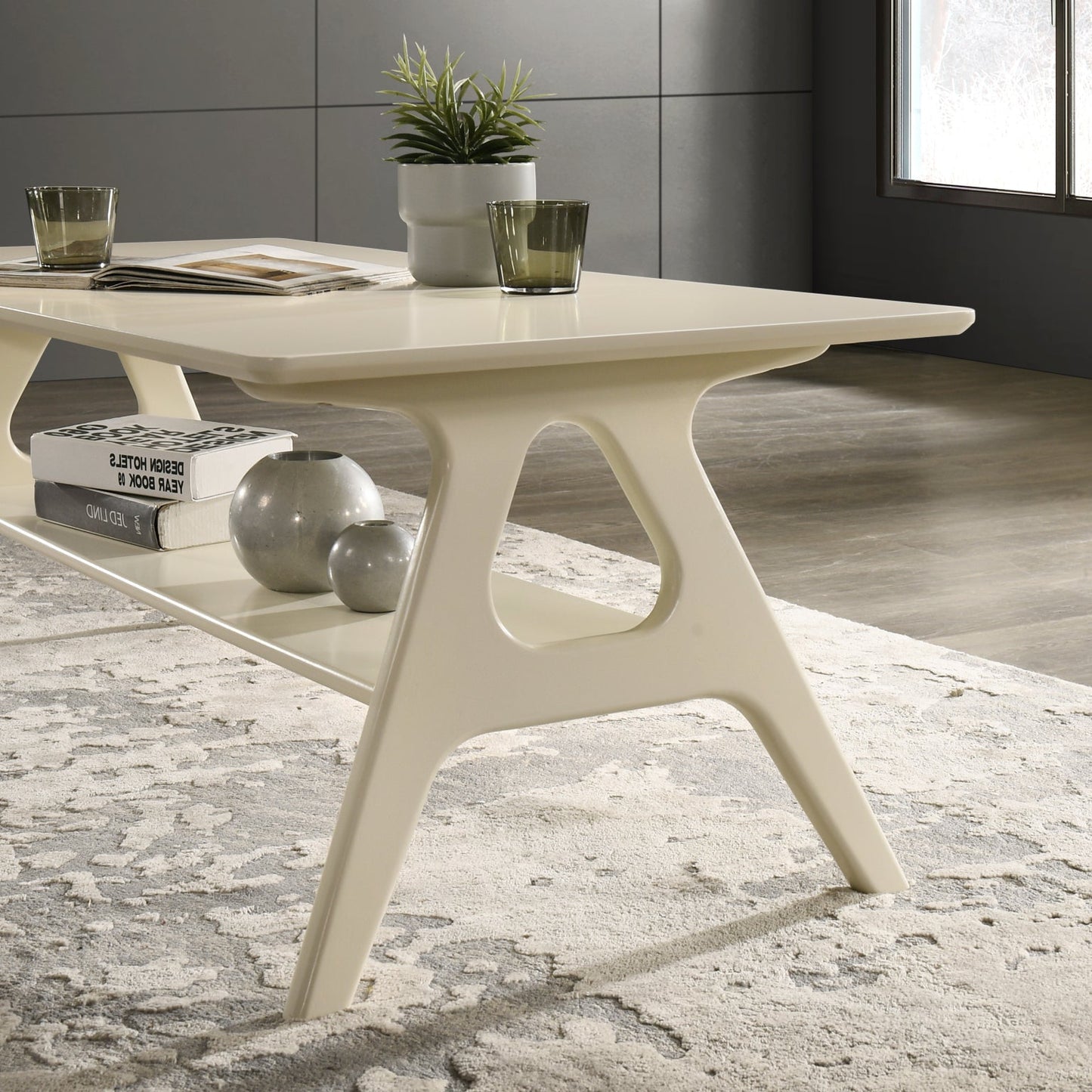 Roundhill Furniture Arona 3-Piece Coffee Table Set, Coffee Table and Two End Tables