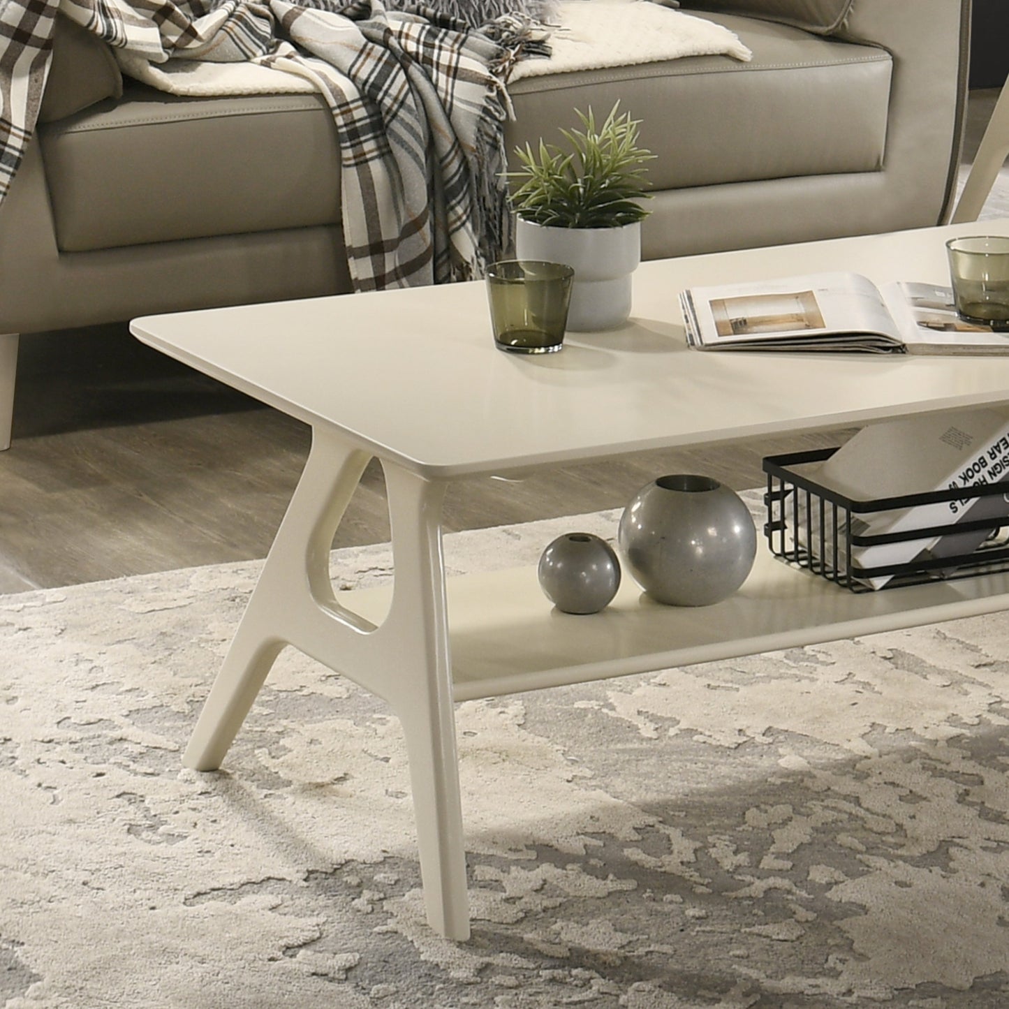Roundhill Furniture Arona 3-Piece Coffee Table Set, Coffee Table and Two End Tables