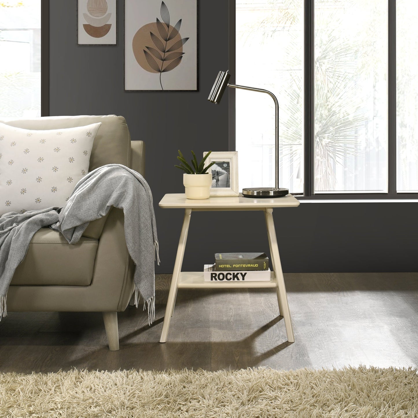 Roundhill Furniture Arona 3-Piece Coffee Table Set, Coffee Table and Two End Tables