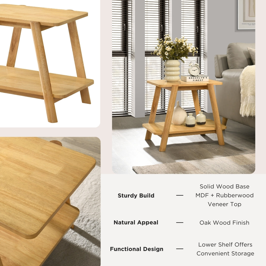 Roundhill Furniture Metz 3-Piece Coffee Table Set, Coffee Table and Two End Tables