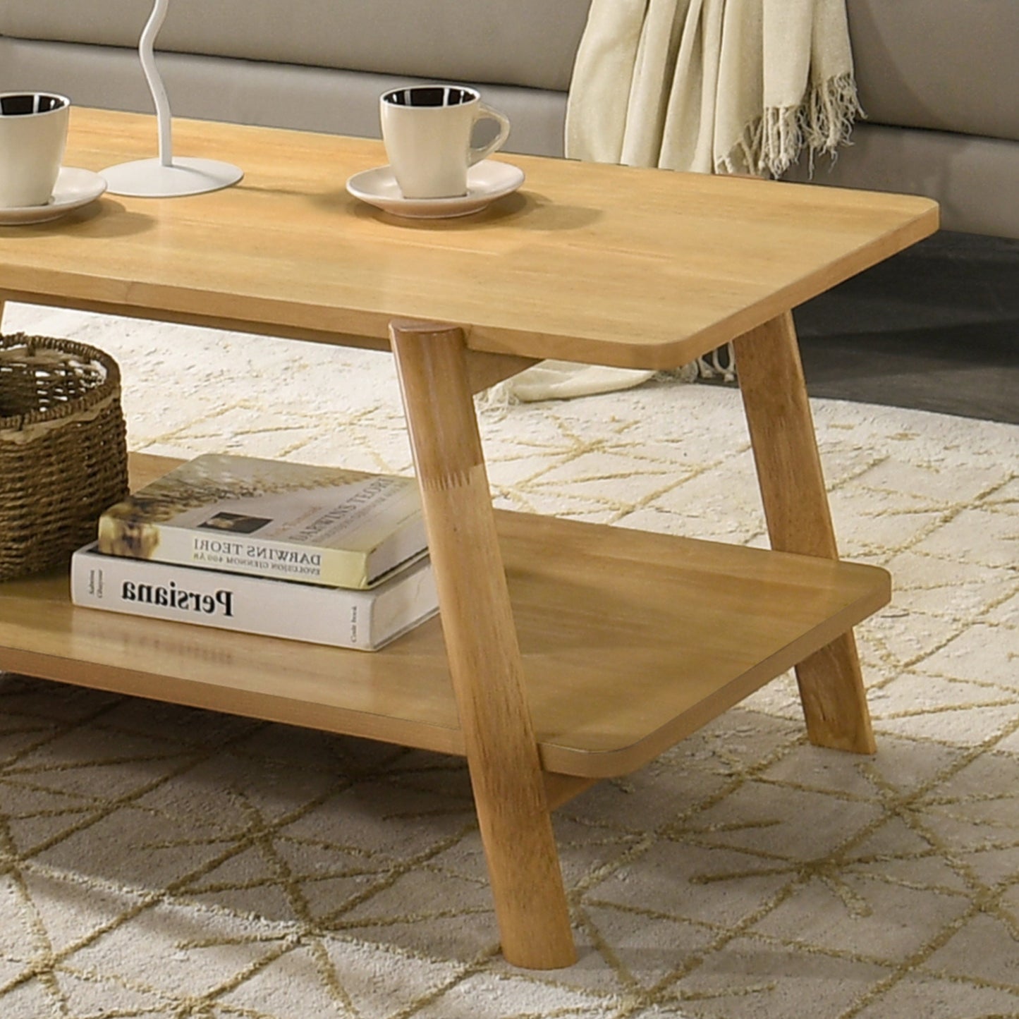 Roundhill Furniture Metz 3-Piece Coffee Table Set, Coffee Table and Two End Tables