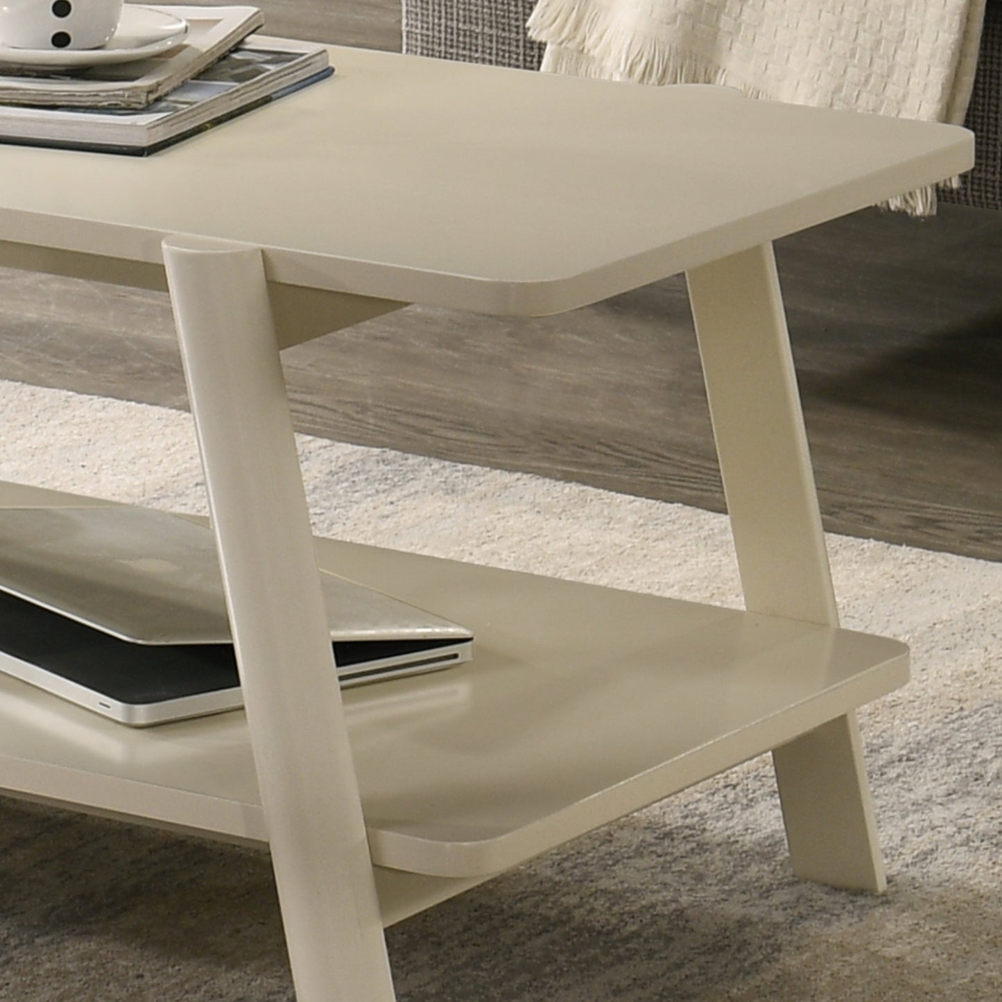 Roundhill Furniture Metz 3-Piece Coffee Table Set, Coffee Table and Two End Tables