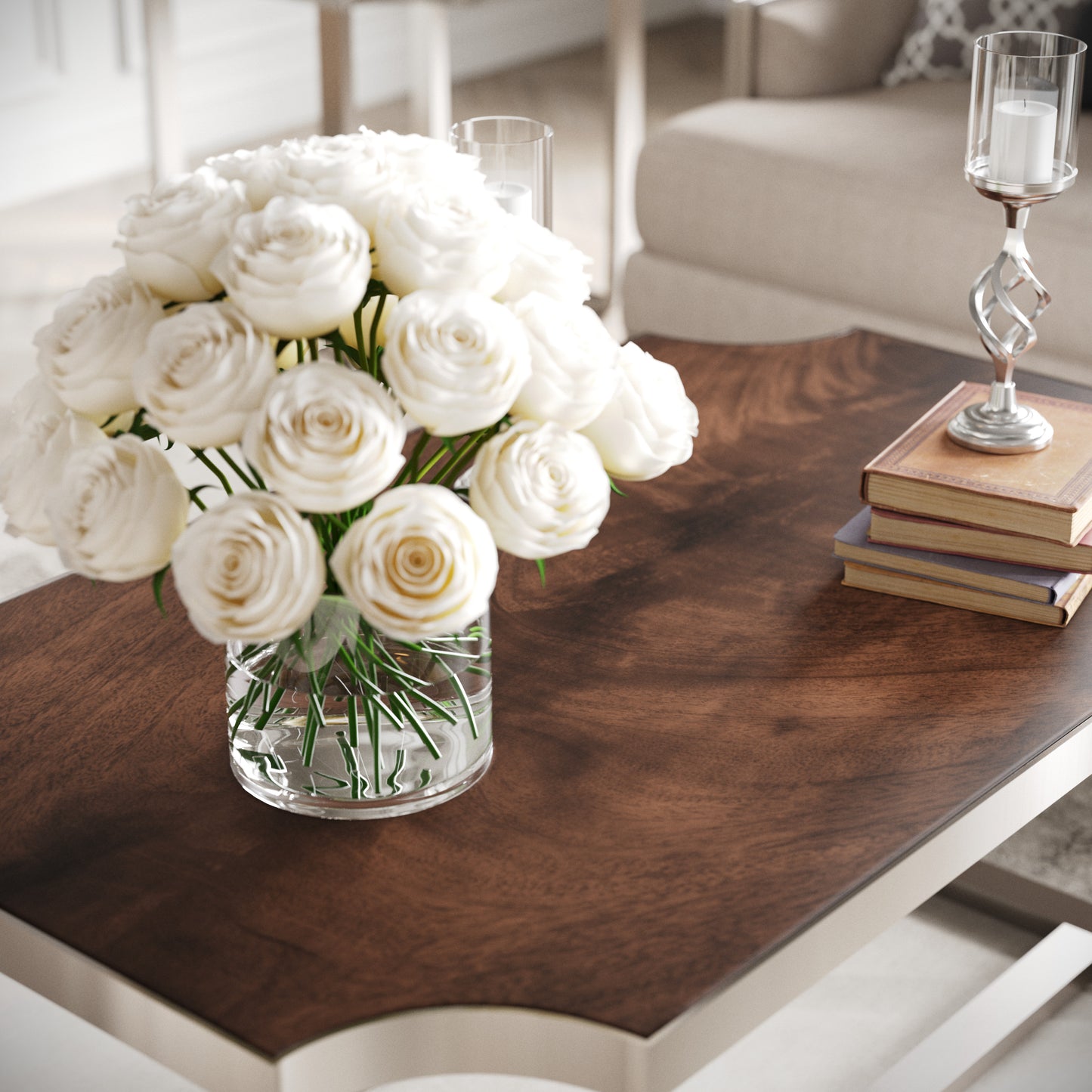 Roundhill Furniture Ruffin 50"x30" Rectangular Cocktail Table, Coffee Table, Brown