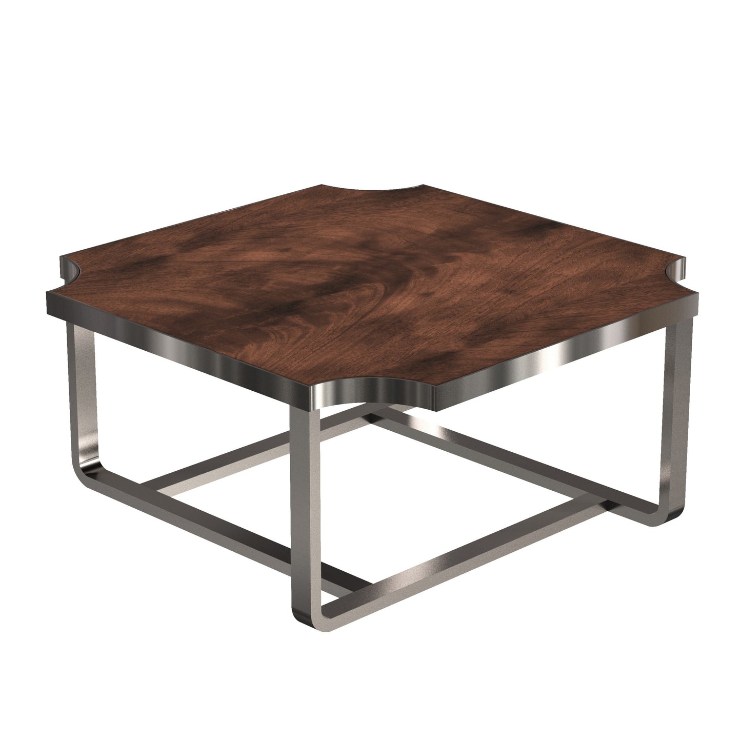 Roundhill Furniture Ruffin 40"x40" Square Cocktail Table, Coffee Table, Brown