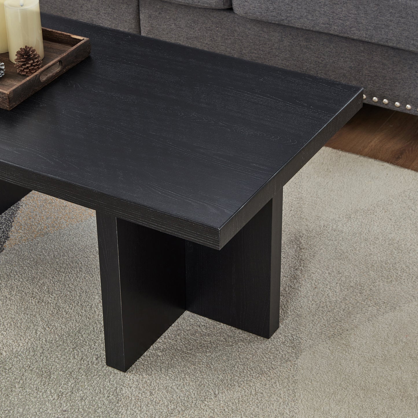 Roundhill Furniture Mchome 3-Piece Coffee Table Set, Coffee Table and Two End Tables