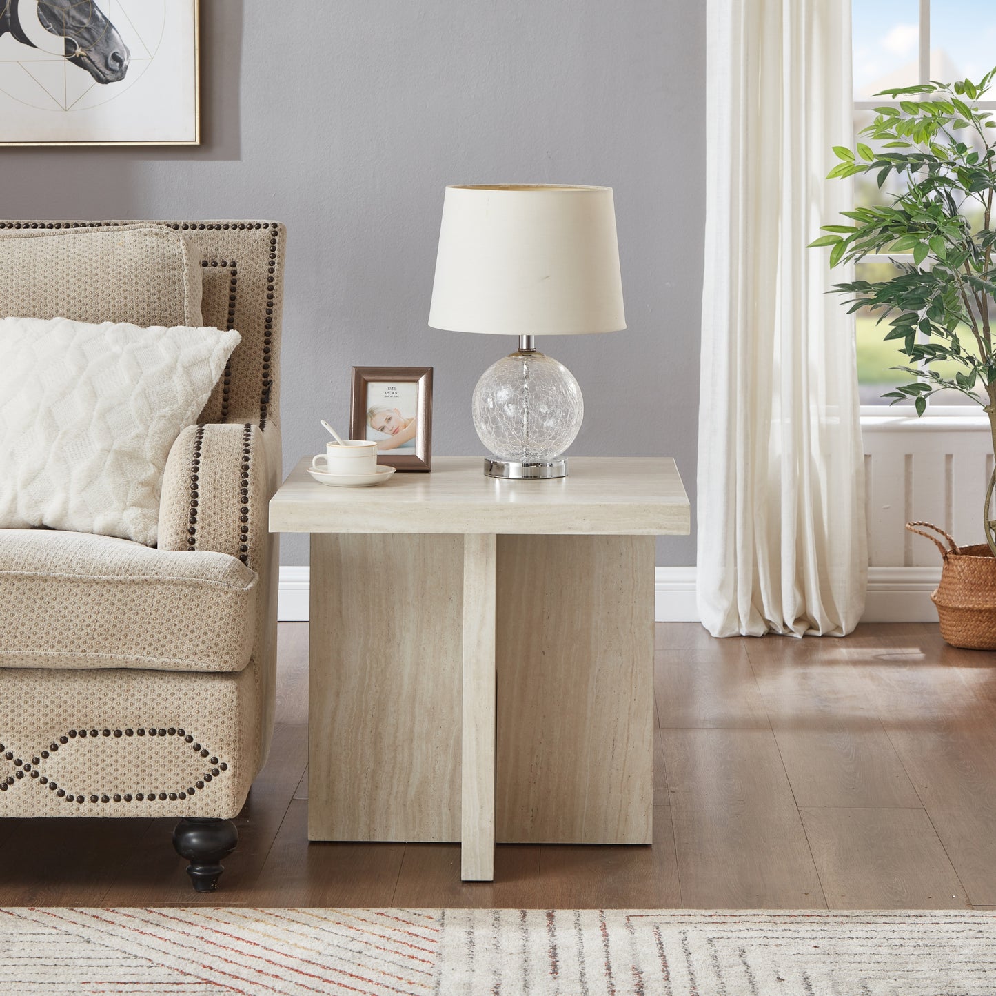 Roundhill Furniture Mchome 3-Piece Coffee Table Set, Coffee Table and Two End Tables