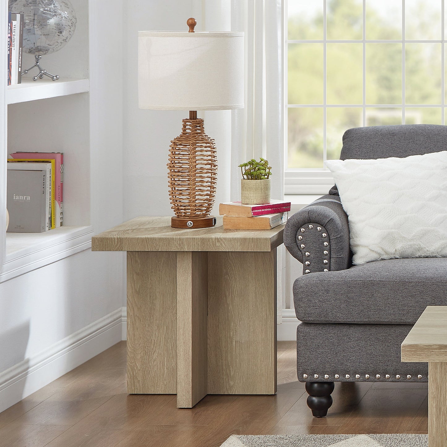 Roundhill Furniture Mchome 3-Piece Coffee Table Set, Coffee Table and Two End Tables