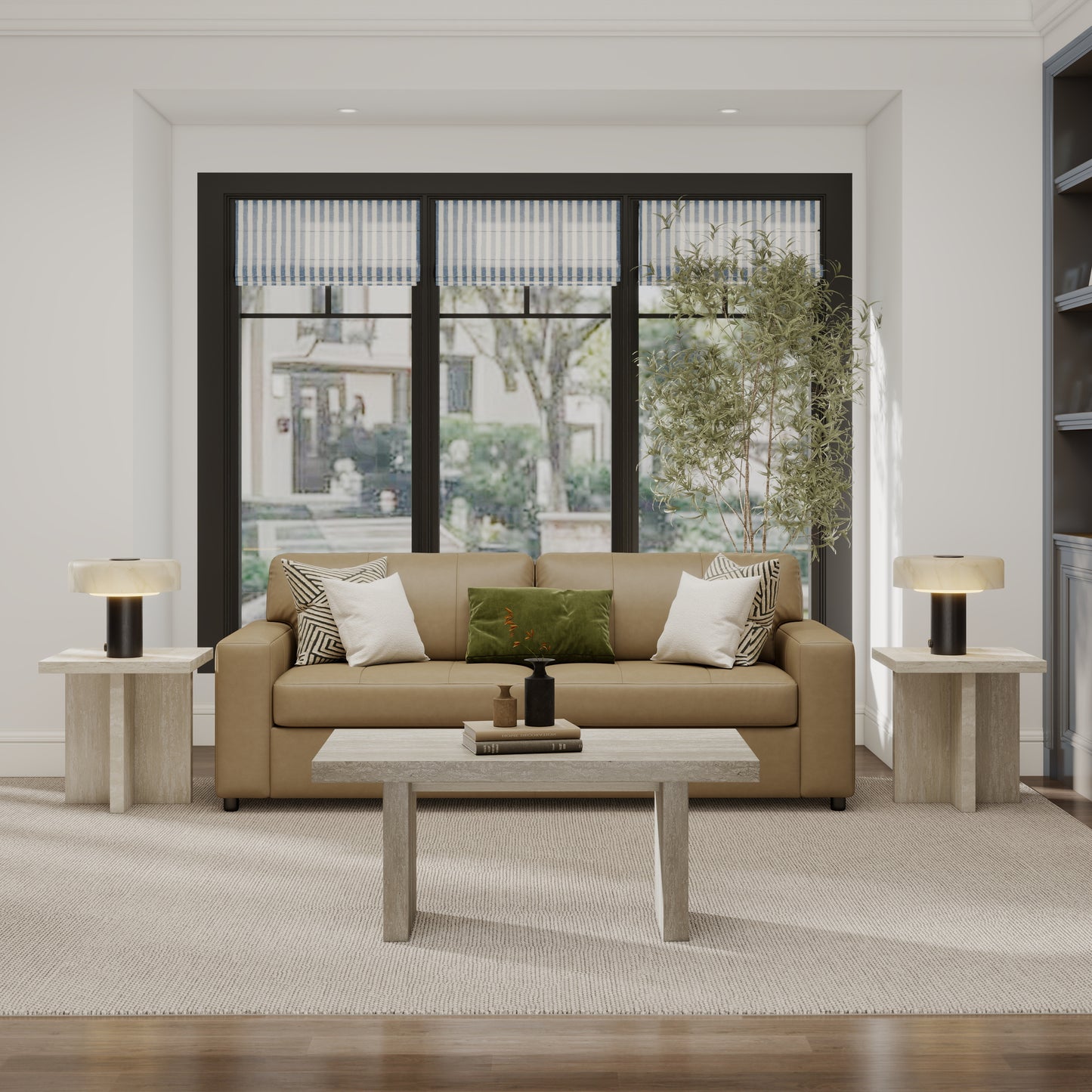 Roundhill Furniture Cavira 3-Piece Faux Marble Coffee Table Set