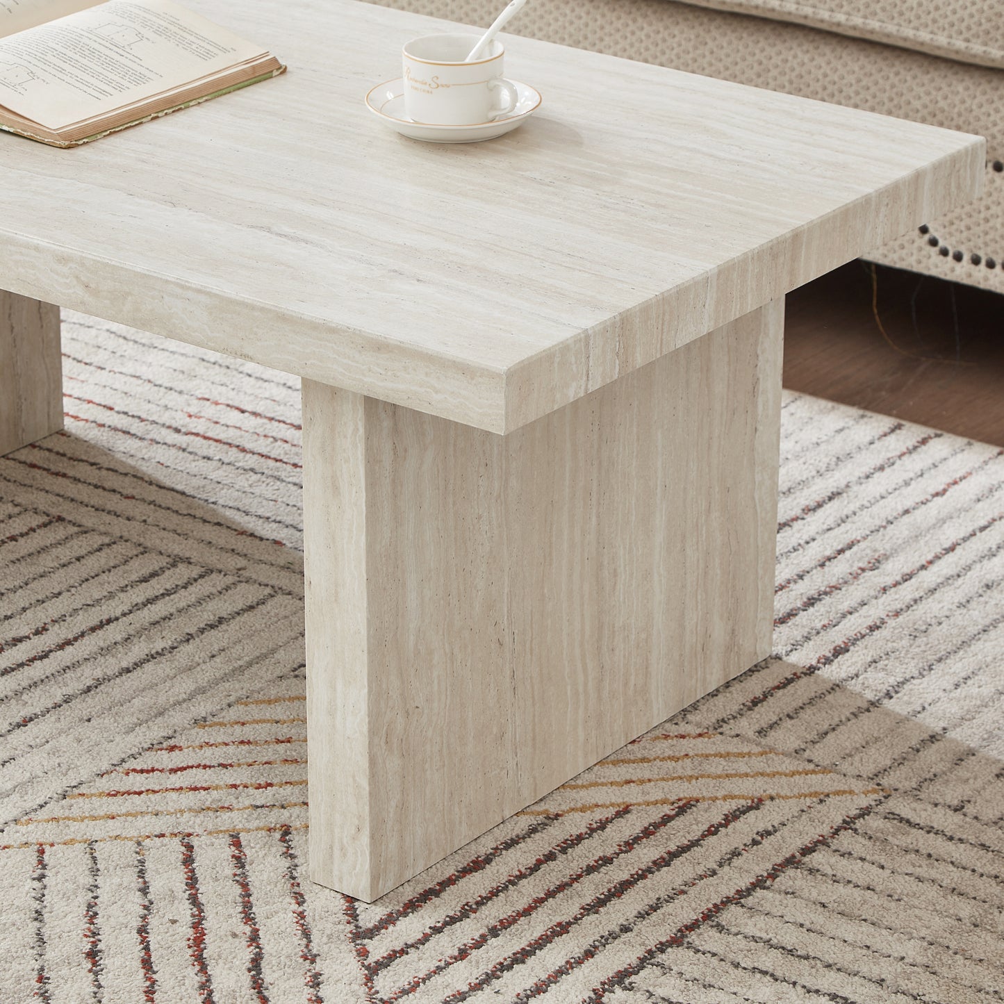 Roundhill Furniture Cavira 3-Piece Faux Marble Coffee Table Set