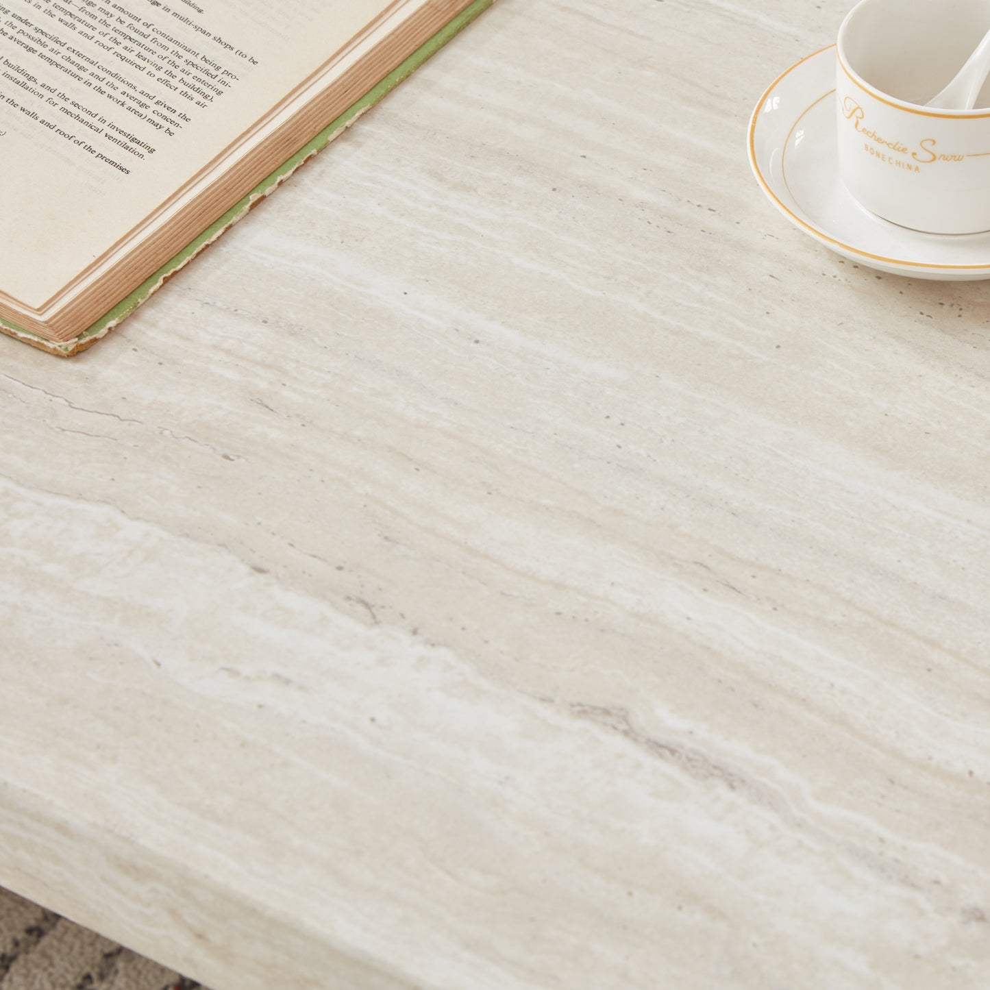 Roundhill Furniture Cavira 3-Piece Faux Marble Coffee Table Set
