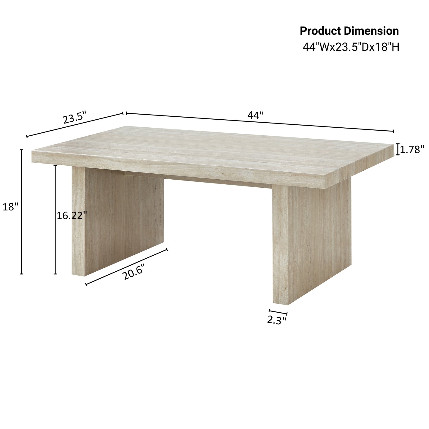 Roundhill Furniture Cavira 3-Piece Faux Marble Coffee Table Set