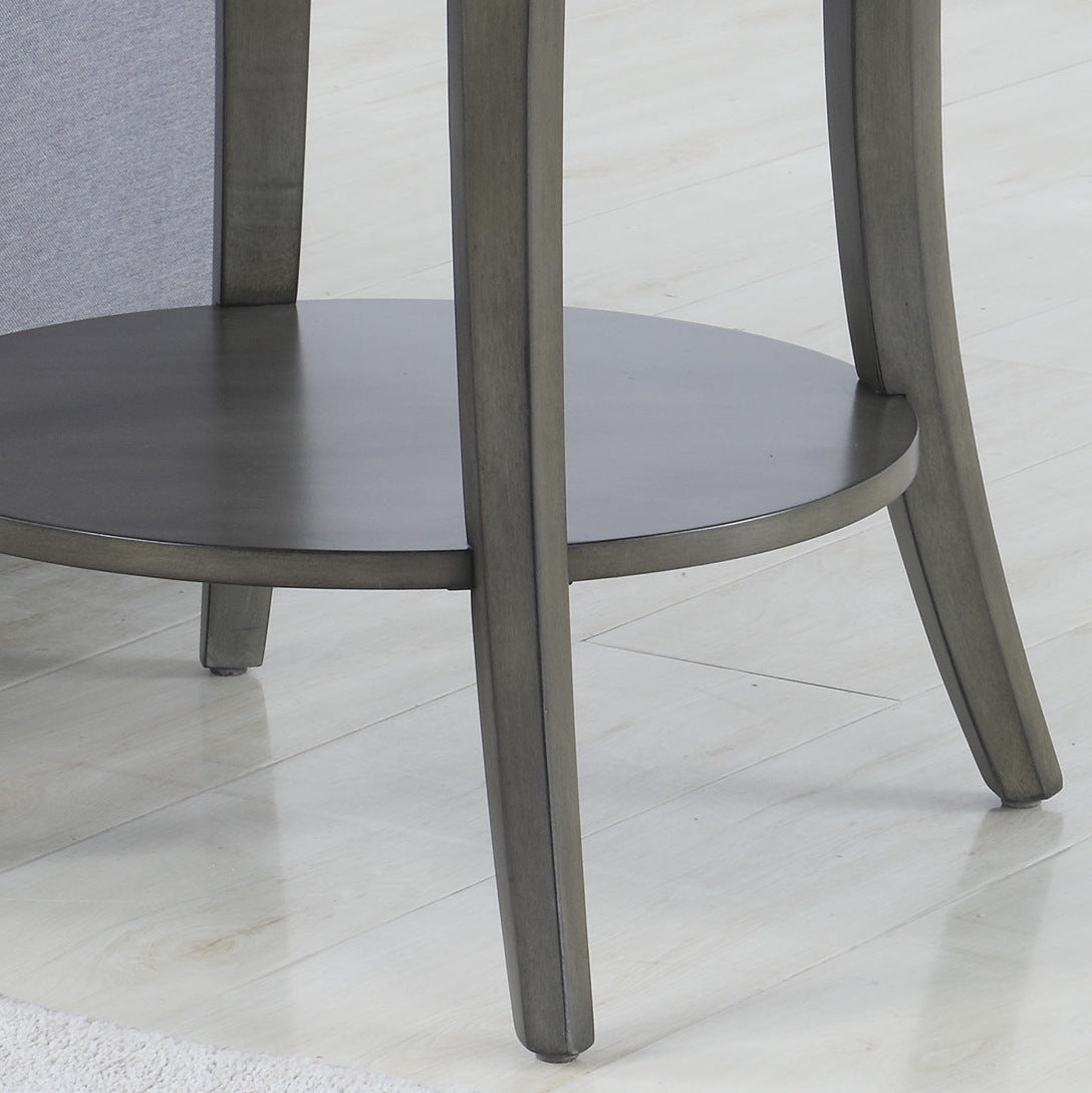 Perth Espresso Round End Table with Shelf