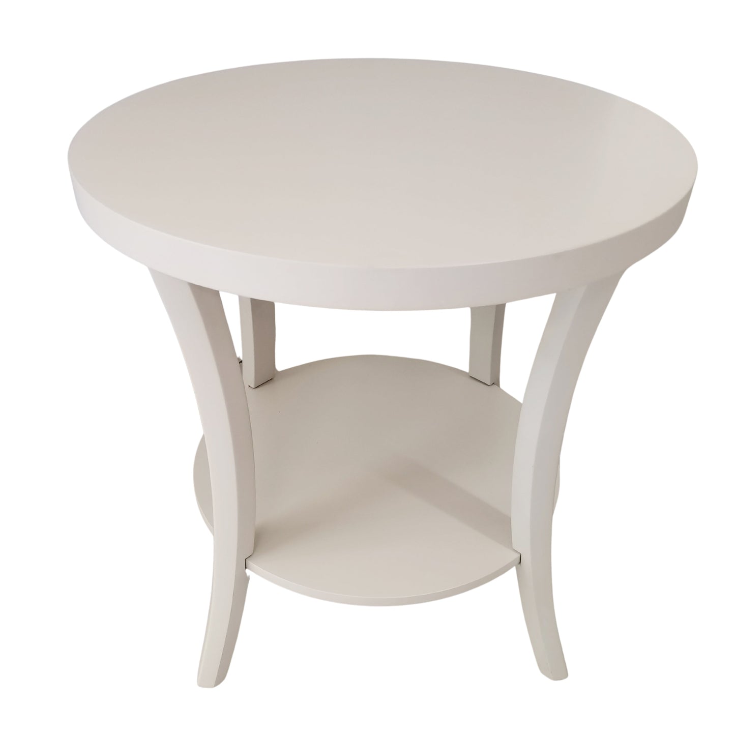 Perth Espresso Round End Table with Shelf