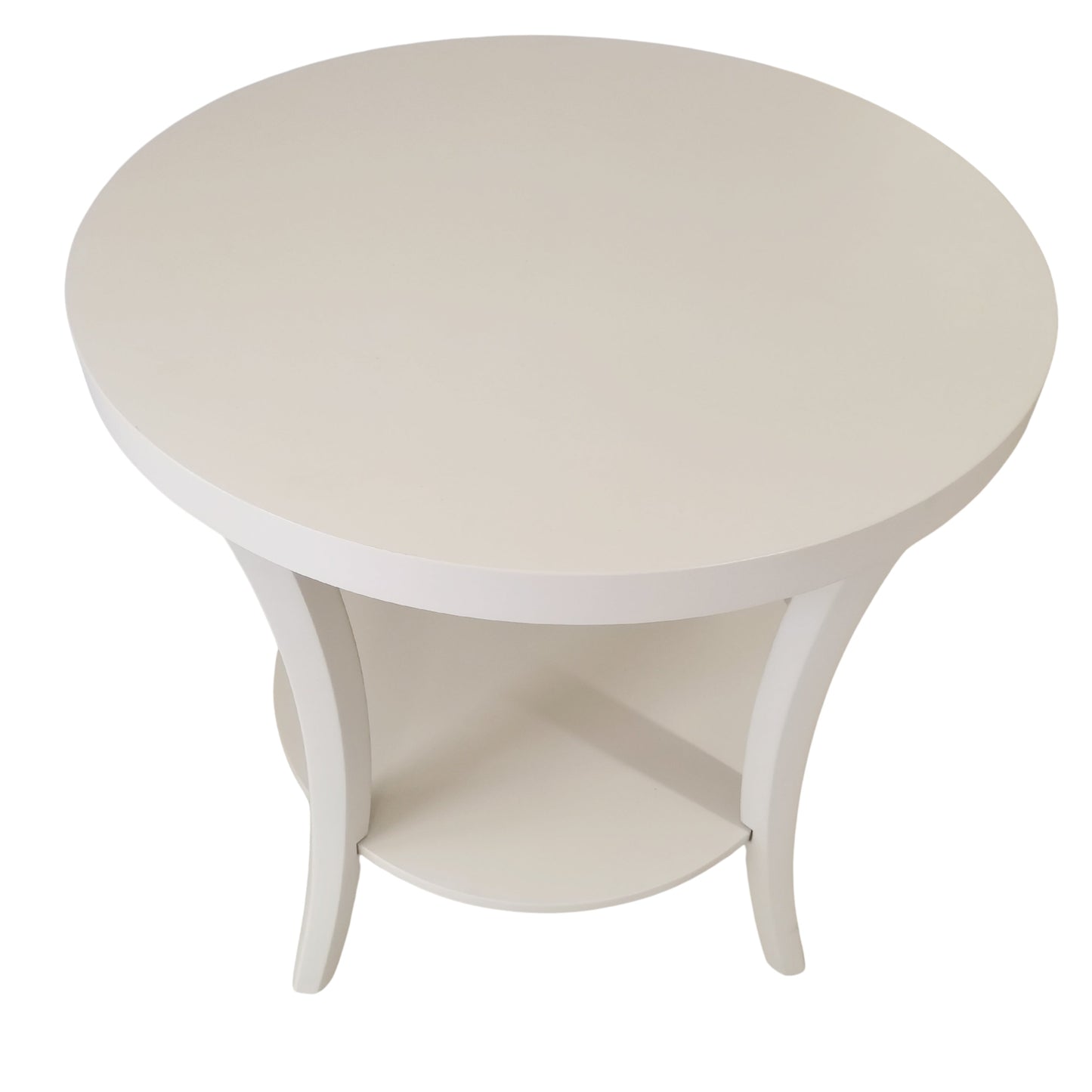 Perth Espresso Round End Table with Shelf