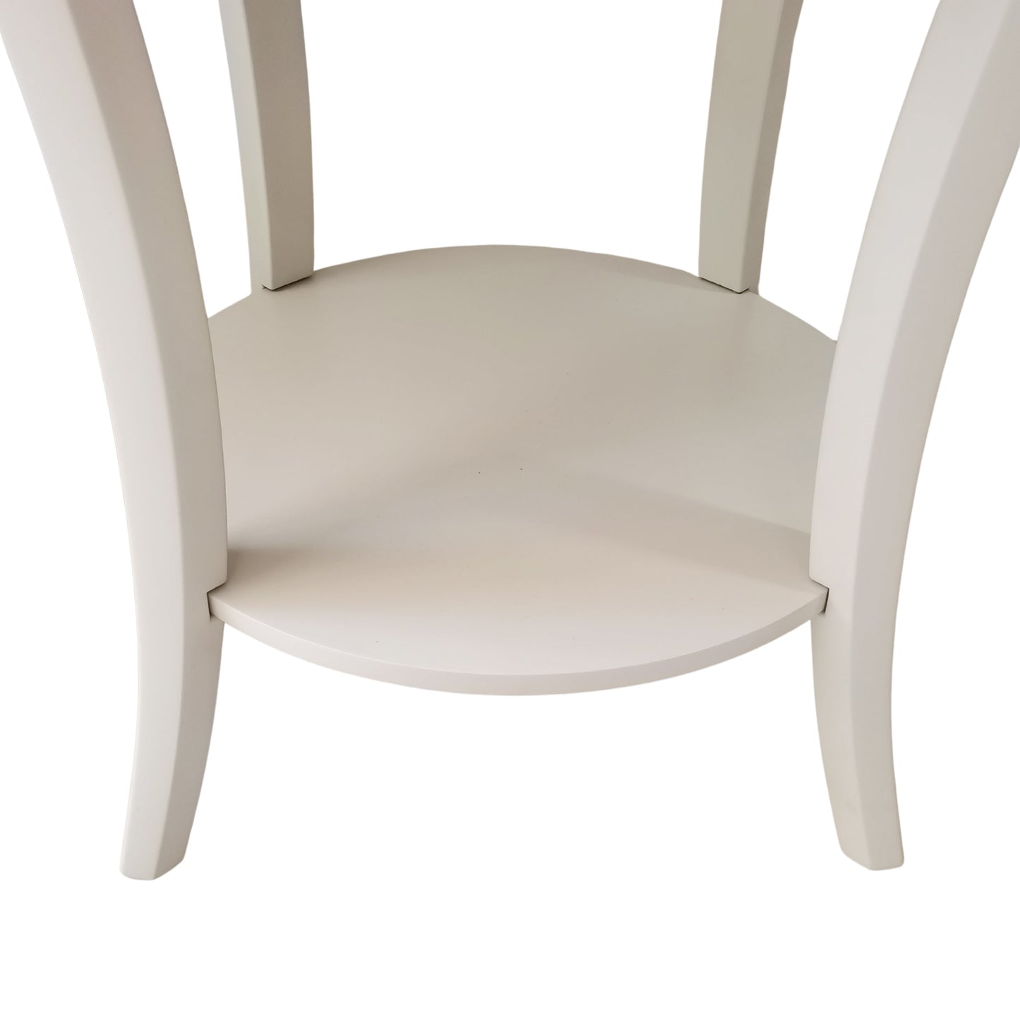 Perth Espresso Round End Table with Shelf