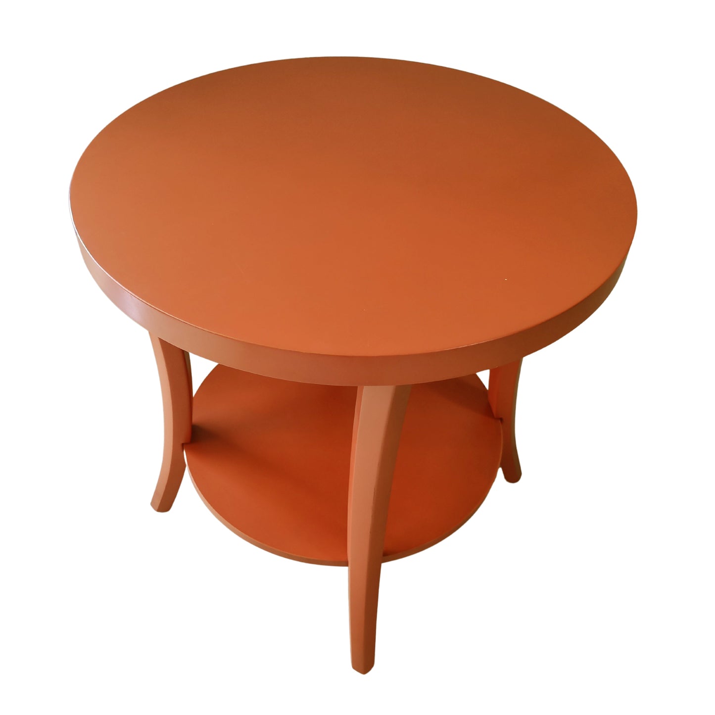 Perth Espresso Round End Table with Shelf