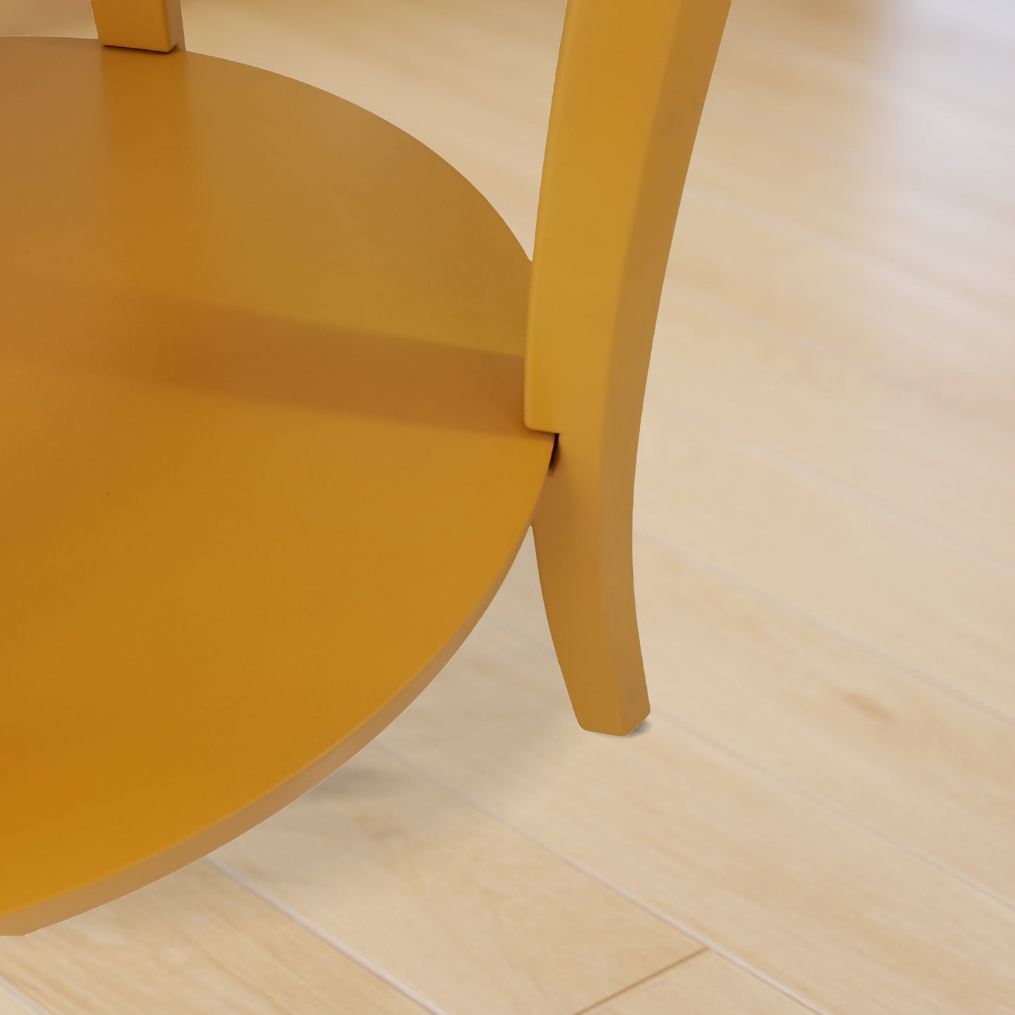 Perth Espresso Round End Table with Shelf