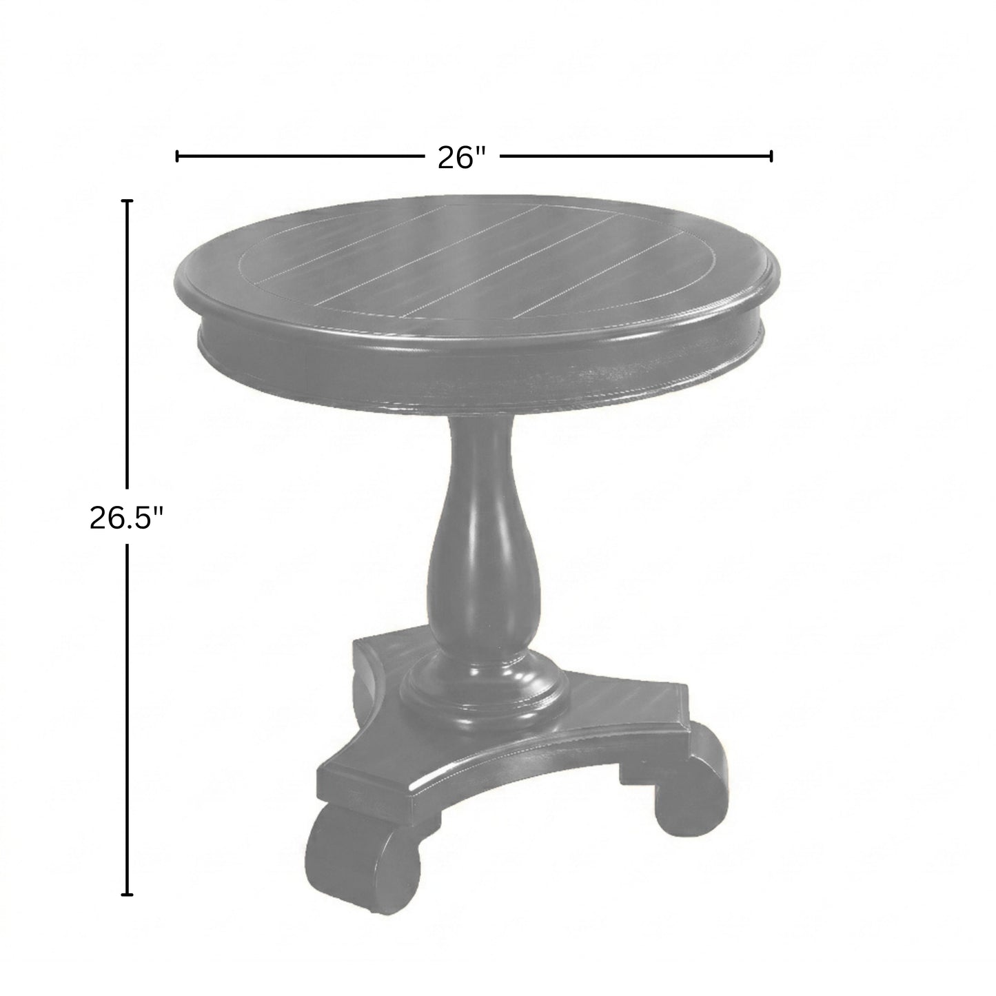 Rene Black Round Wood Pedestal Side Table