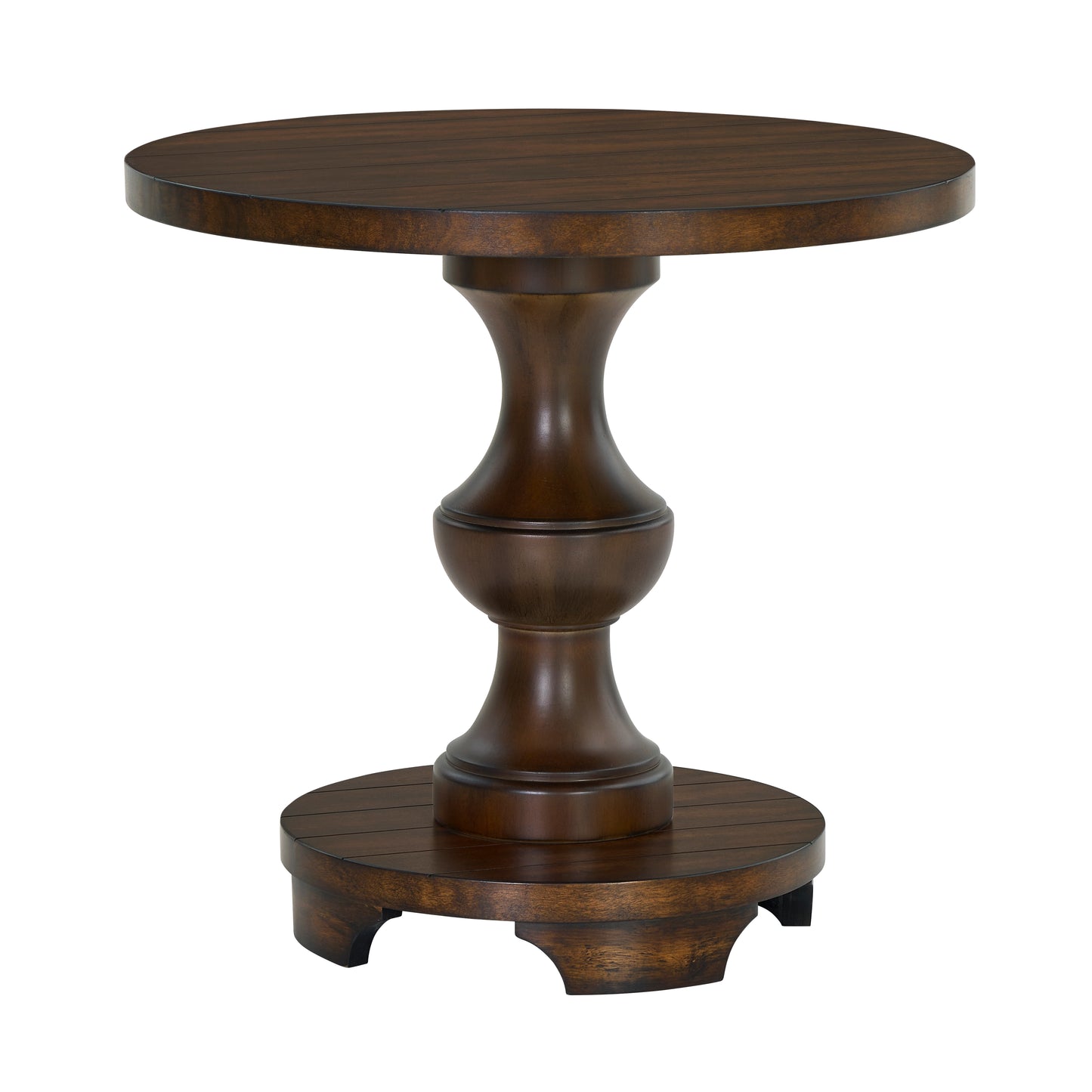 Roundhill Furniture Caesar Traditional Round Pedestal End Table