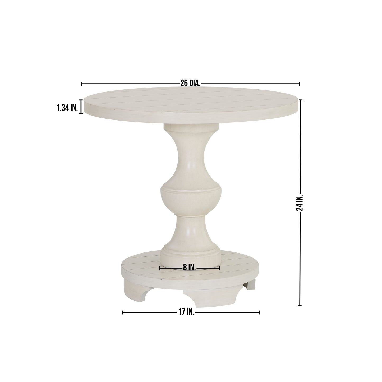 Roundhill Furniture Caesar Traditional Round Pedestal End Table