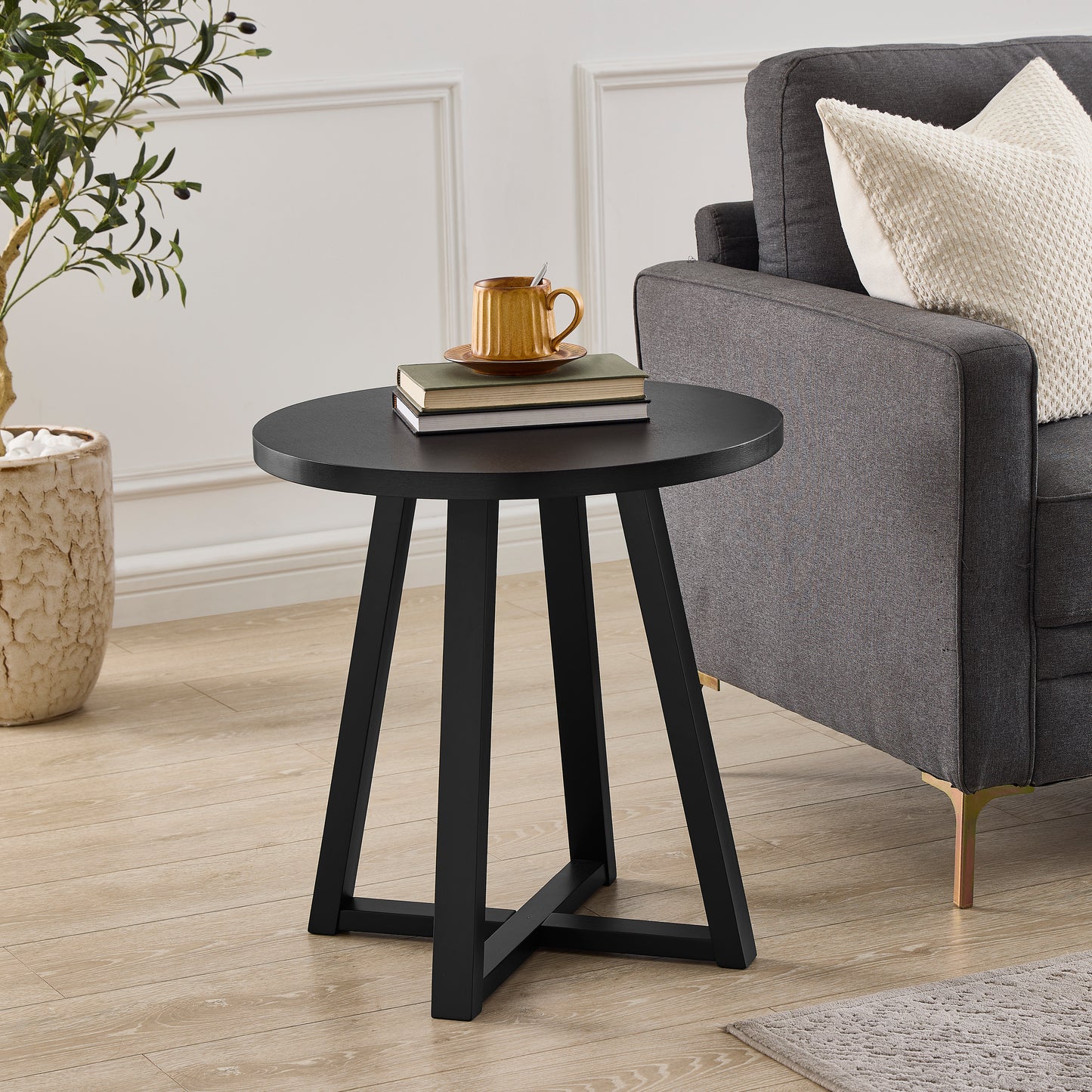 Roundhill Furniture Modern Harmony Wood Oval End Table