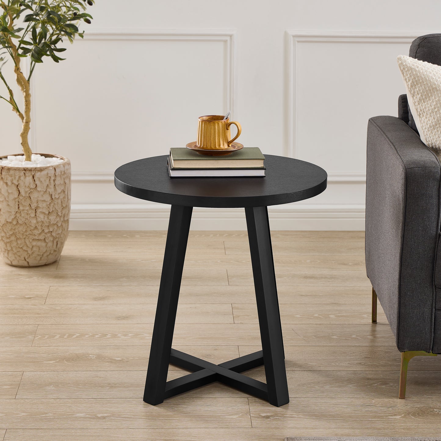 Roundhill Furniture Modern Harmony Wood Oval End Table