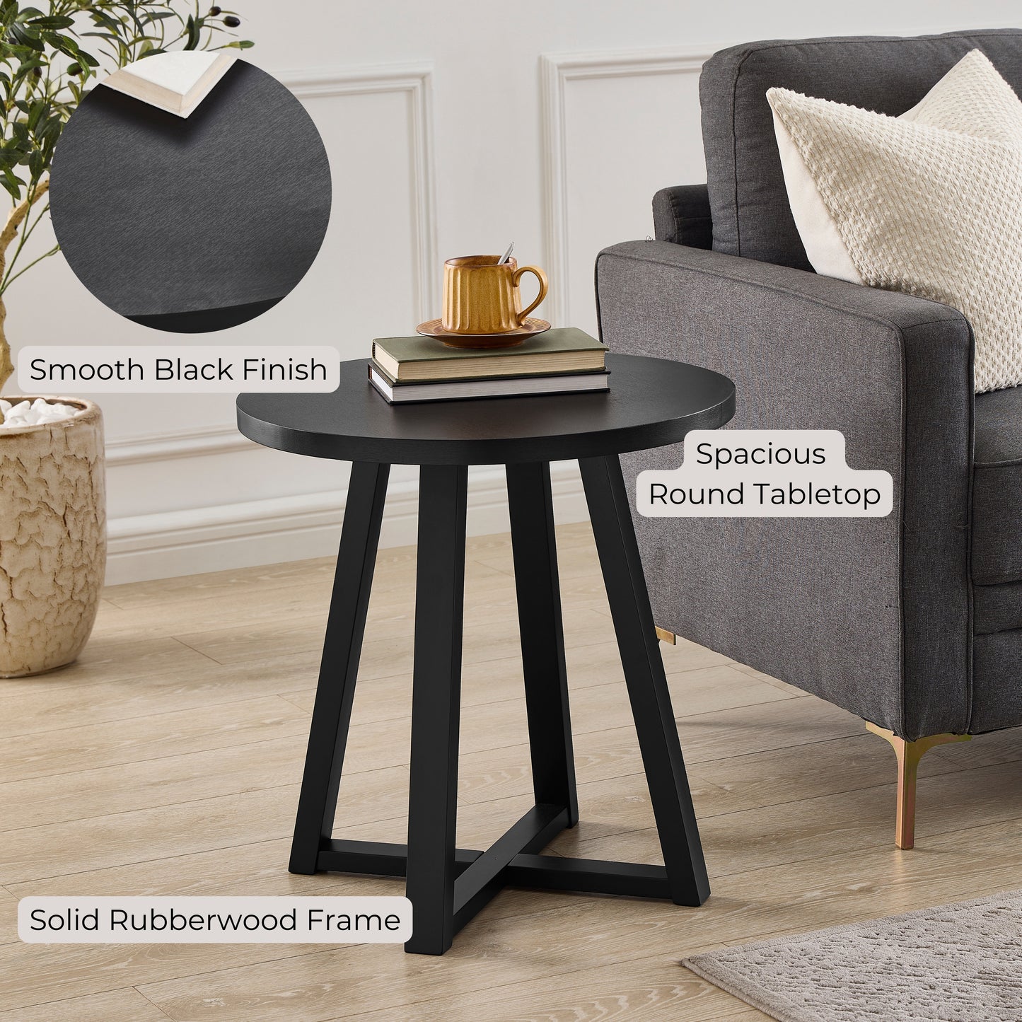 Roundhill Furniture Modern Harmony Wood Oval End Table