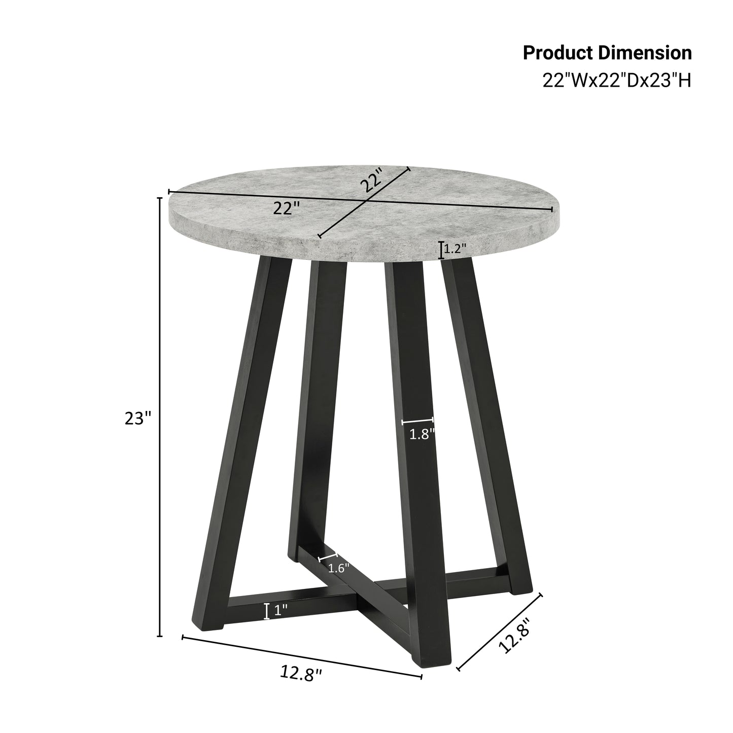 Roundhill Furniture Modern Harmony Wood Round End Table