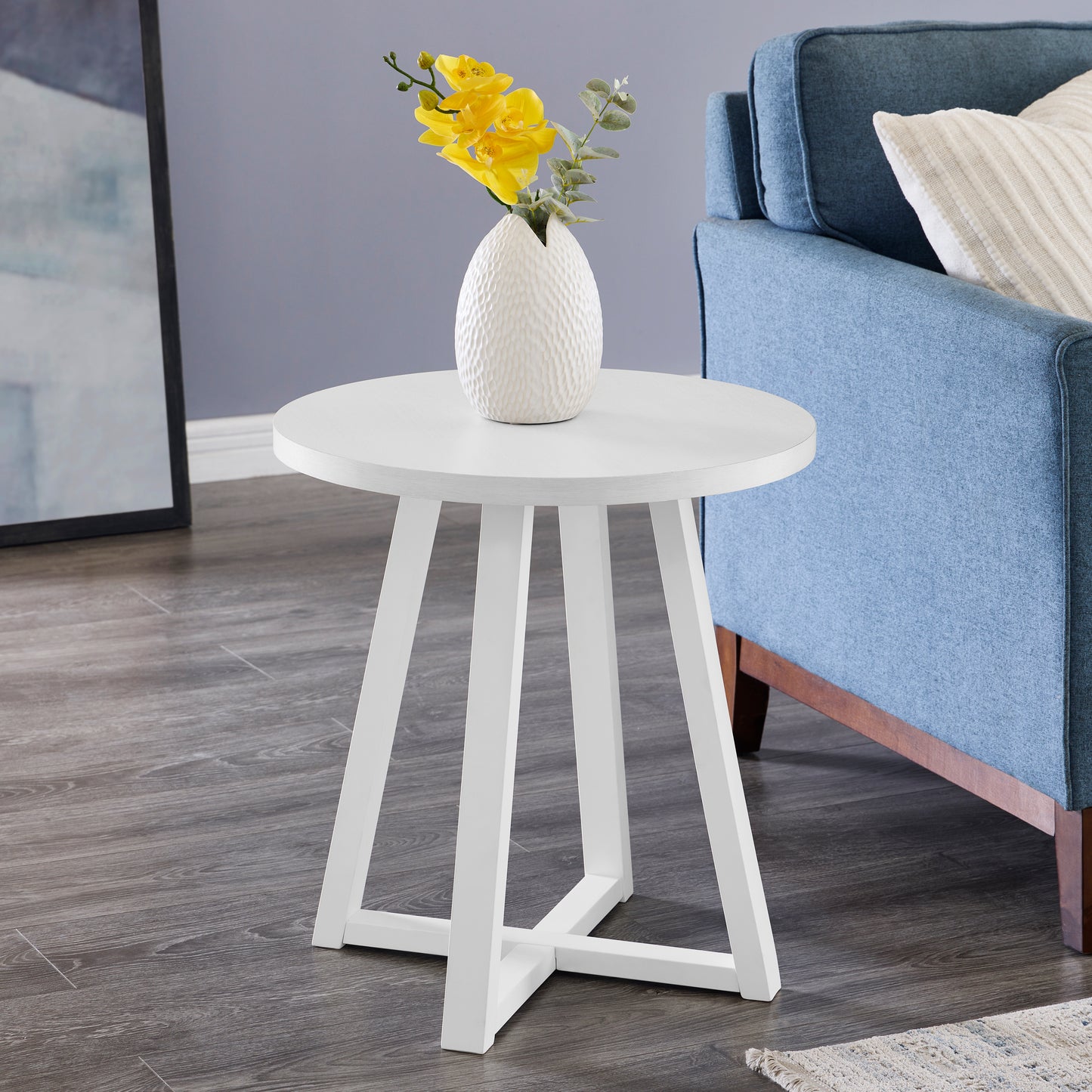 Roundhill Furniture Modern Harmony Wood Oval End Table