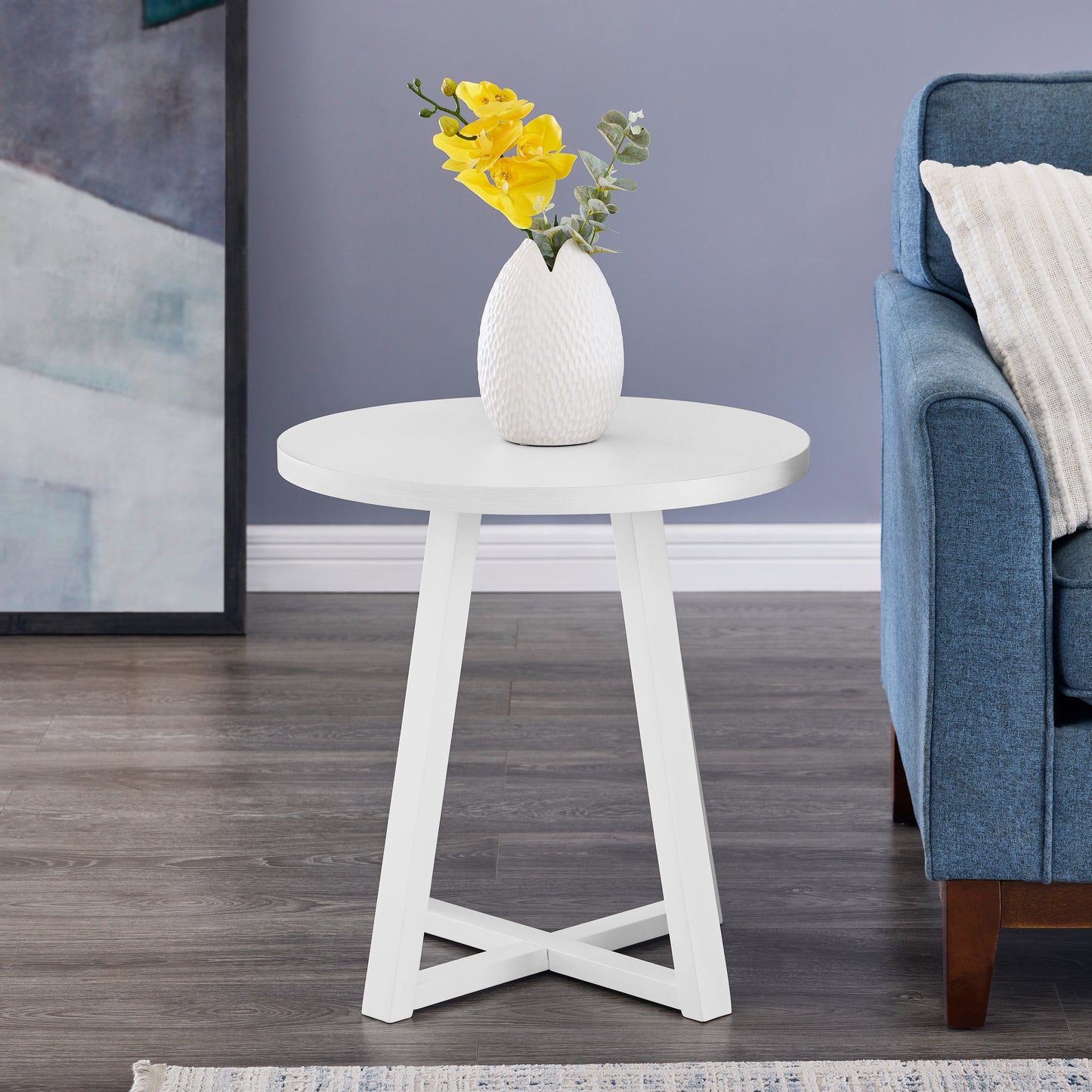 Roundhill Furniture Modern Harmony Wood Oval End Table