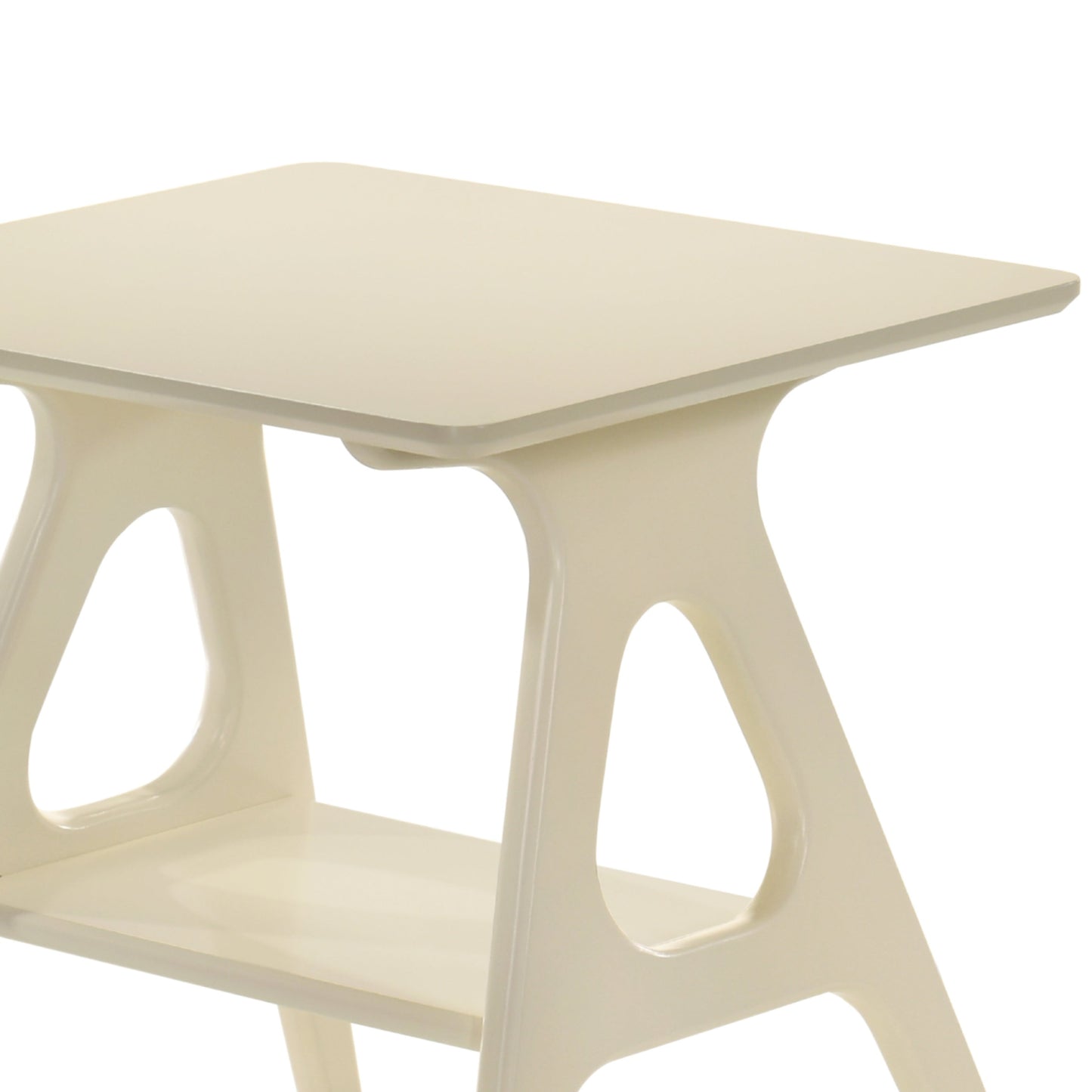 Roundhill Furniture Arona Mid-Century Modern Wood Shelf End Table