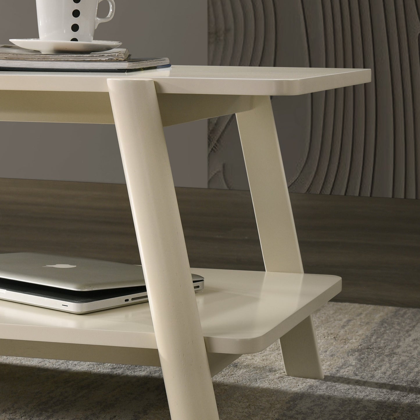 Roundhill Furniture Metz Mid-Century Modern Wood Shelf End Table