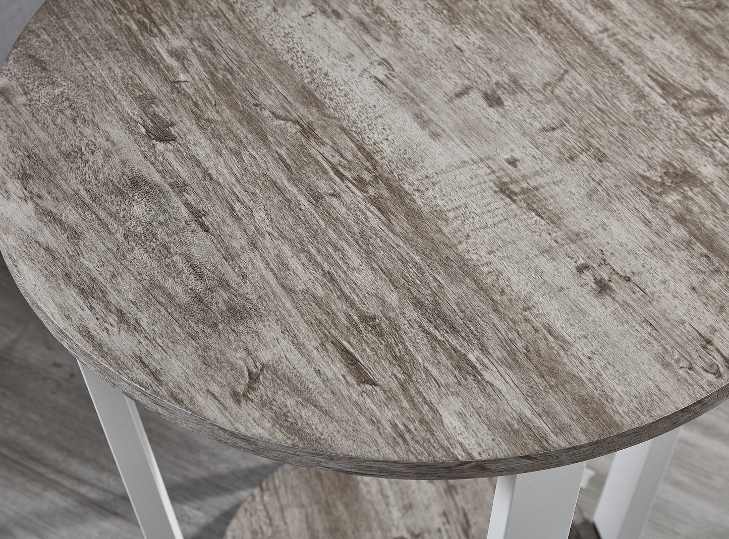 Roundhill Furniture Elysian Contemporary Round End Table with Shelf