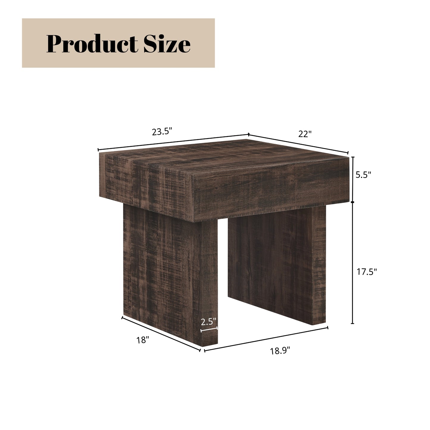 Roundhill Furniture Athens Modern Accent End Table