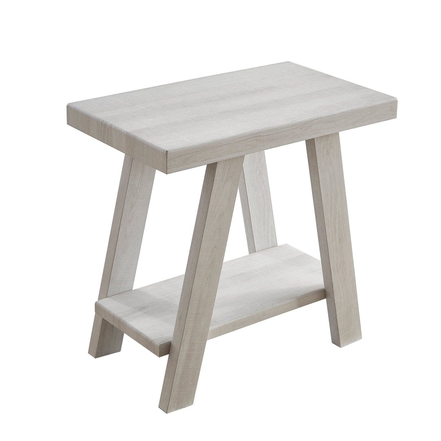 Roundhill Furniture Athens Contemporary Wood Shelf Side Table in White Finish