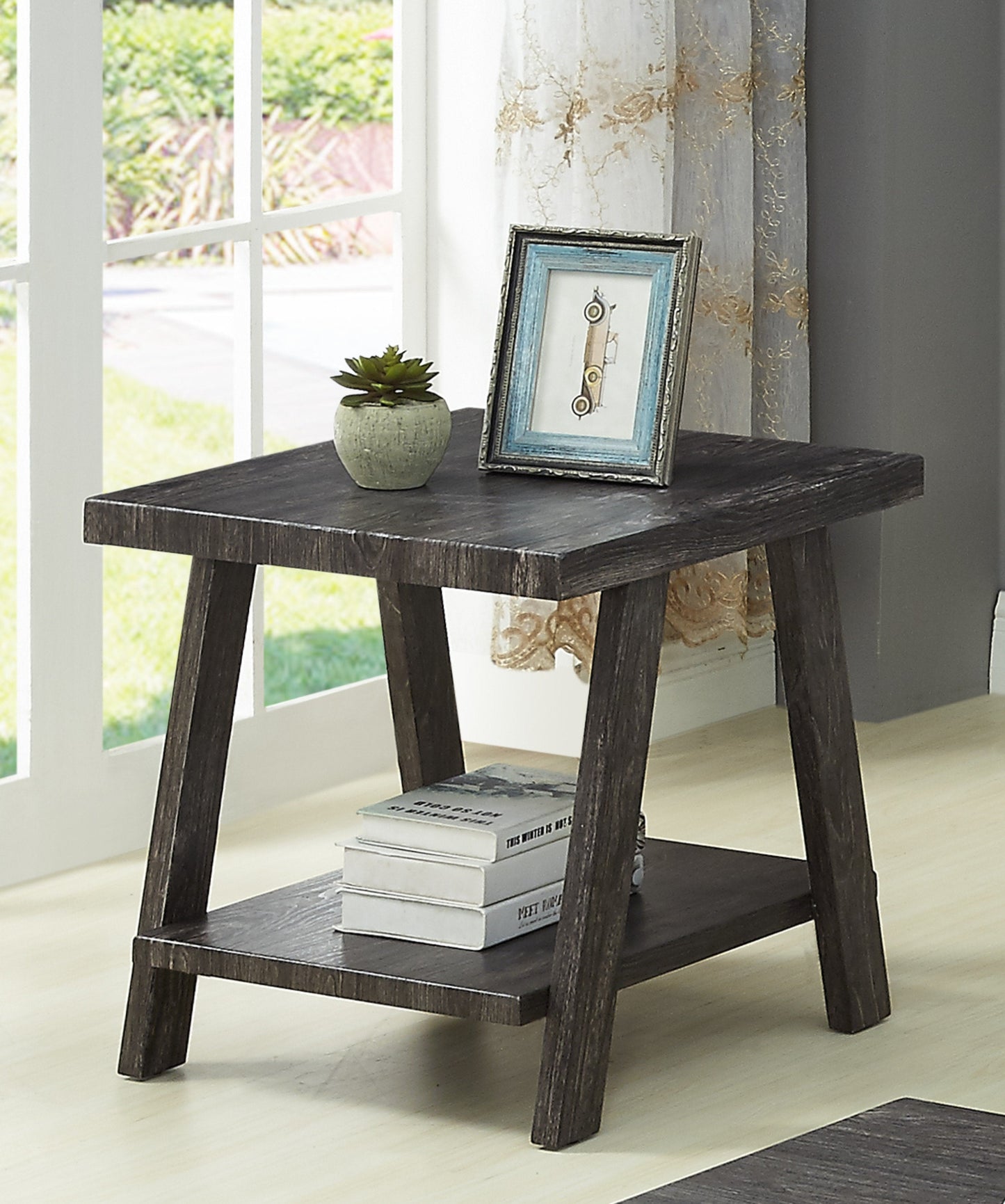 Roundhill Furniture Athens Contemporary Replicated Wood Shelf End Table