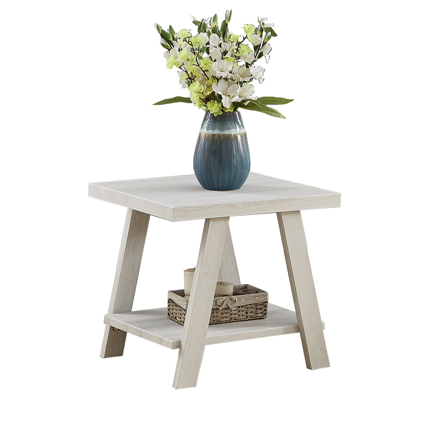 Roundhill Furniture Athens Contemporary Replicated Wood Shelf End Table