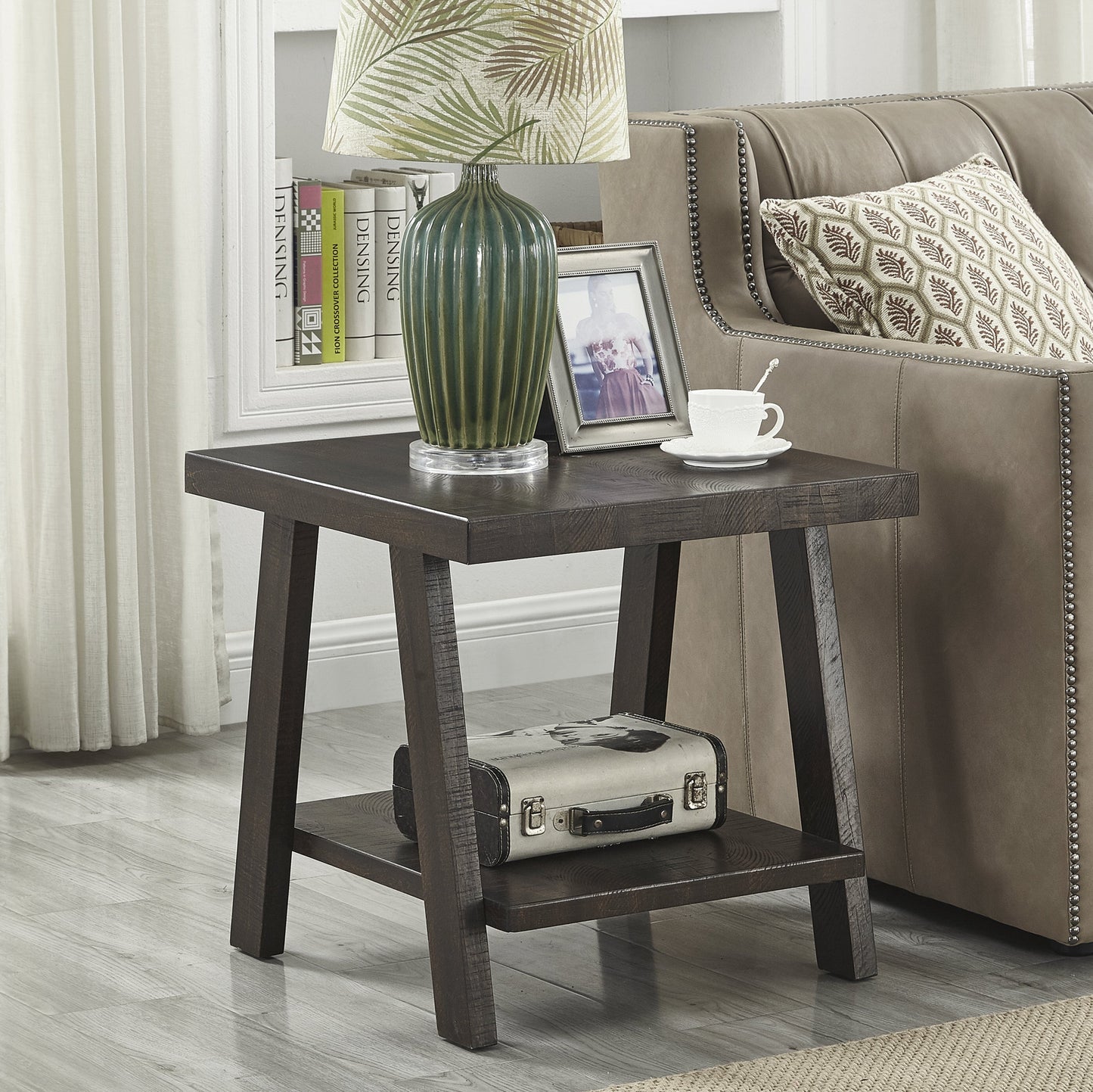 Roundhill Furniture Athens Contemporary Replicated Wood Shelf End Table