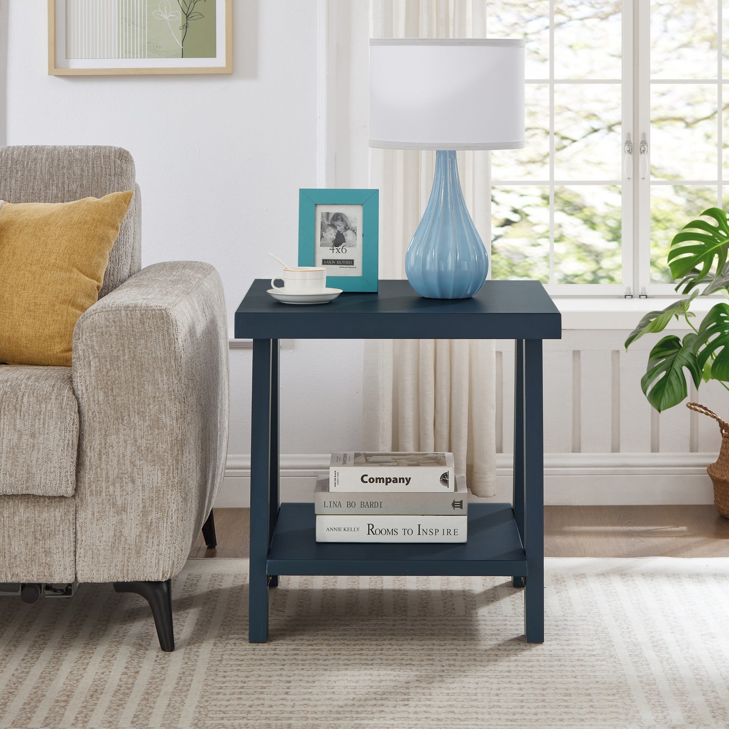 Roundhill Furniture Athens Contemporary Replicated Wood Shelf End Table