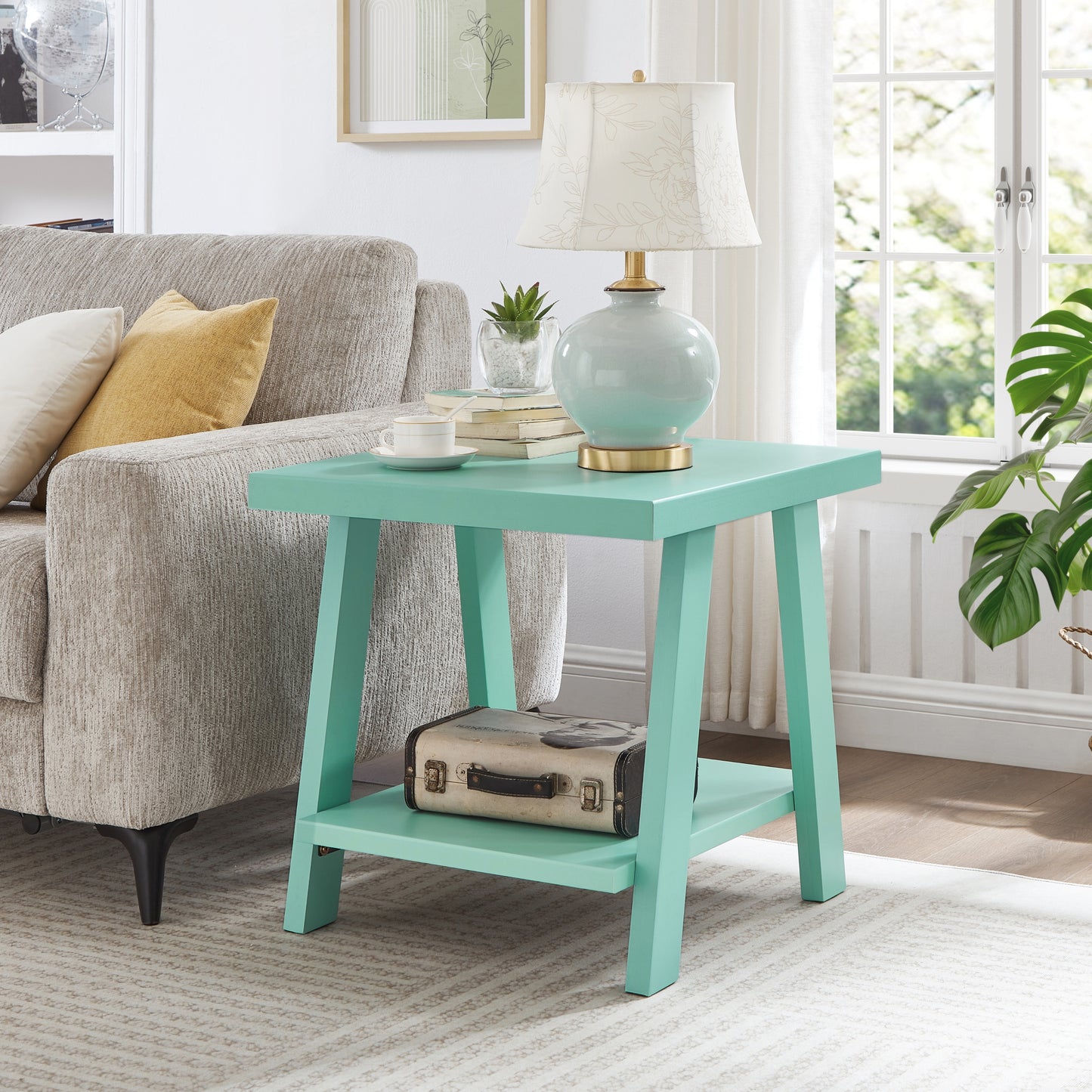 Roundhill Furniture Athens Contemporary Replicated Wood Shelf End Table