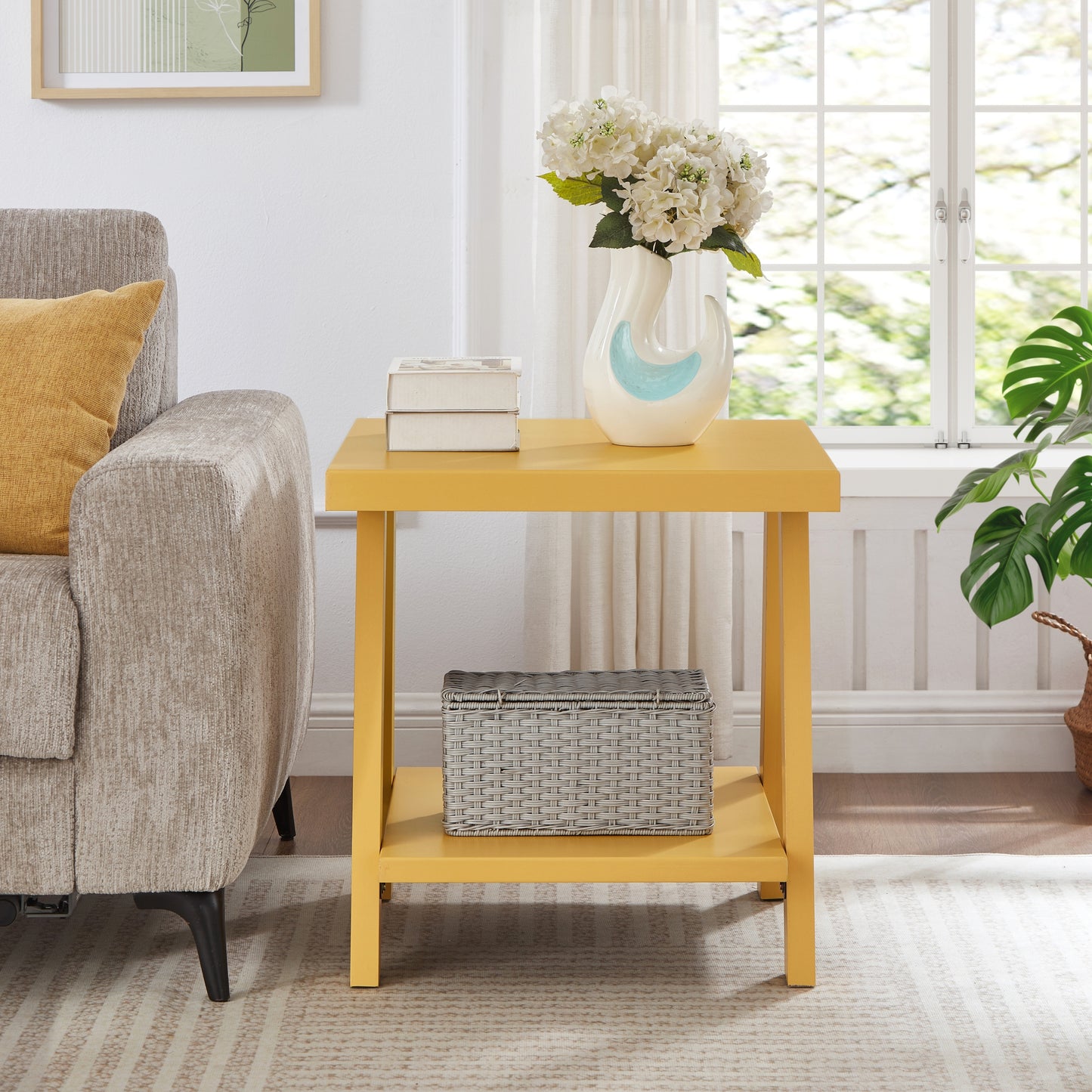 Roundhill Furniture Athens Contemporary Replicated Wood Shelf End Table