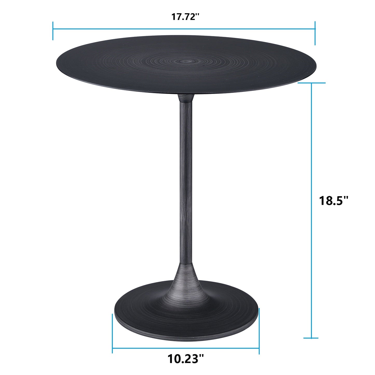 Kestrel Brushed Black Metal Pedestal End Table