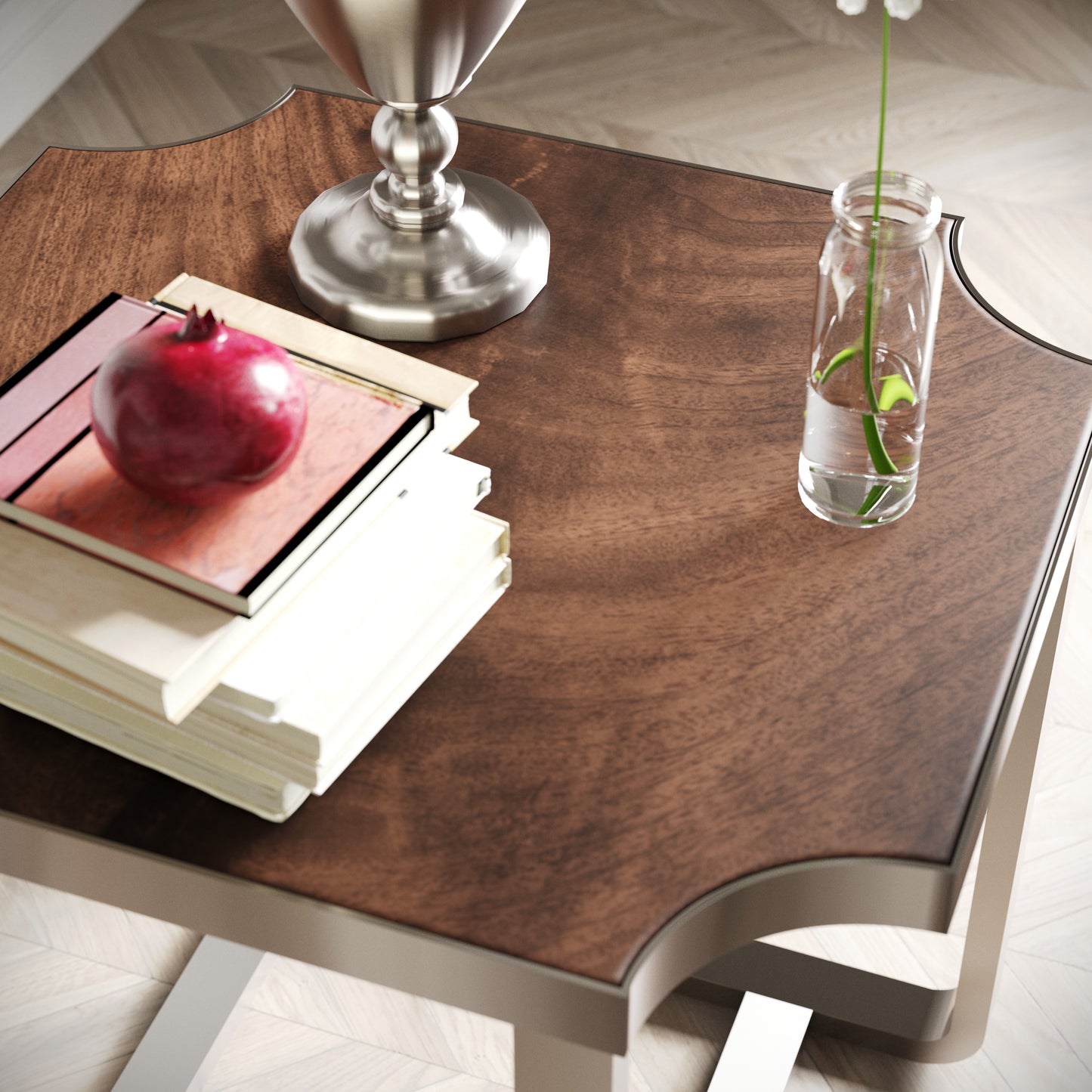 Roundhill Furniture Ruffin End Table, Nightstand, Brown